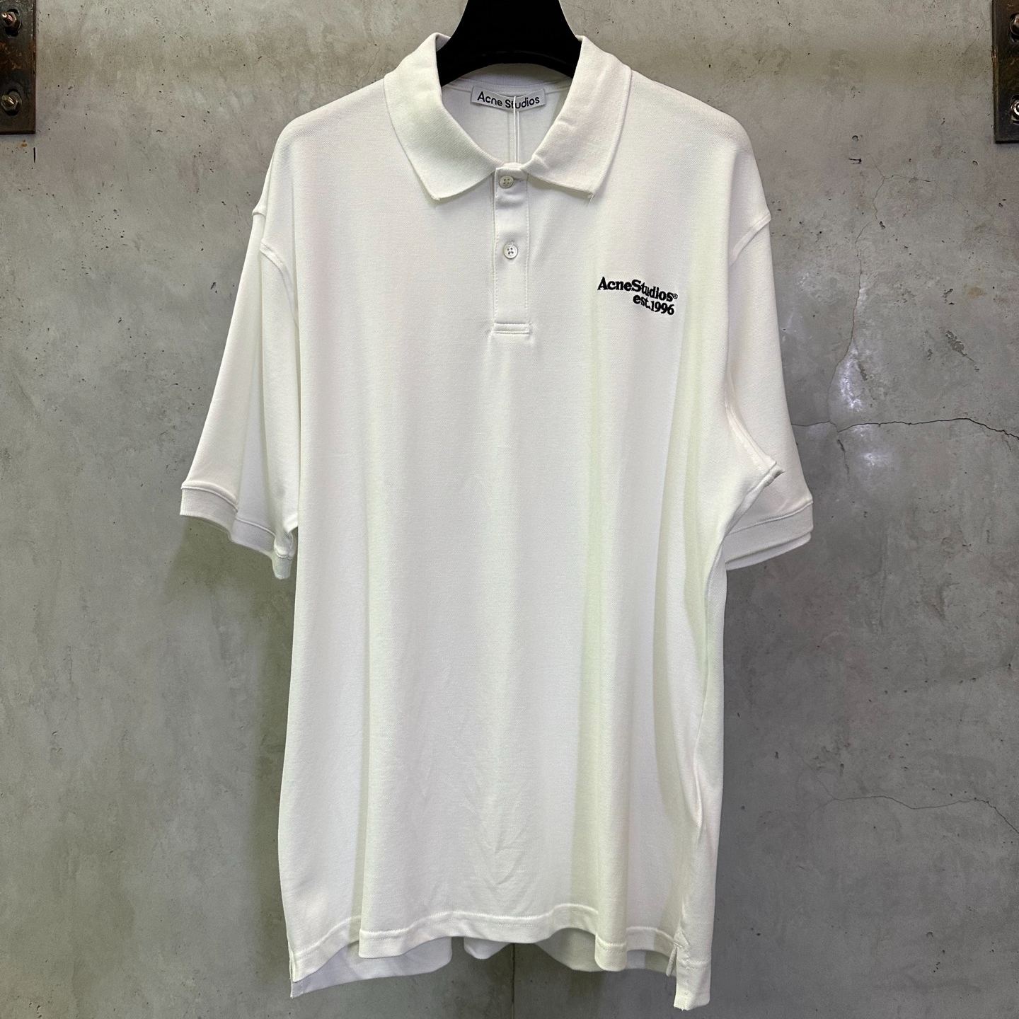 Acne Studios Washed Logo Polo Shirt "Black" (BL0433-900）