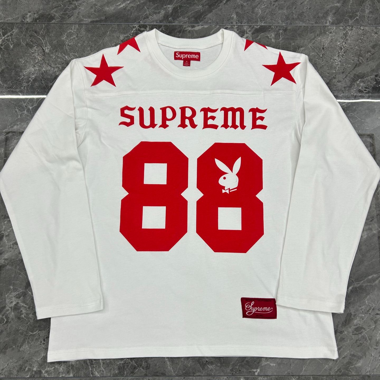 Supreme x Playboy L/S Football Top "White"（SUP-SS26-043）