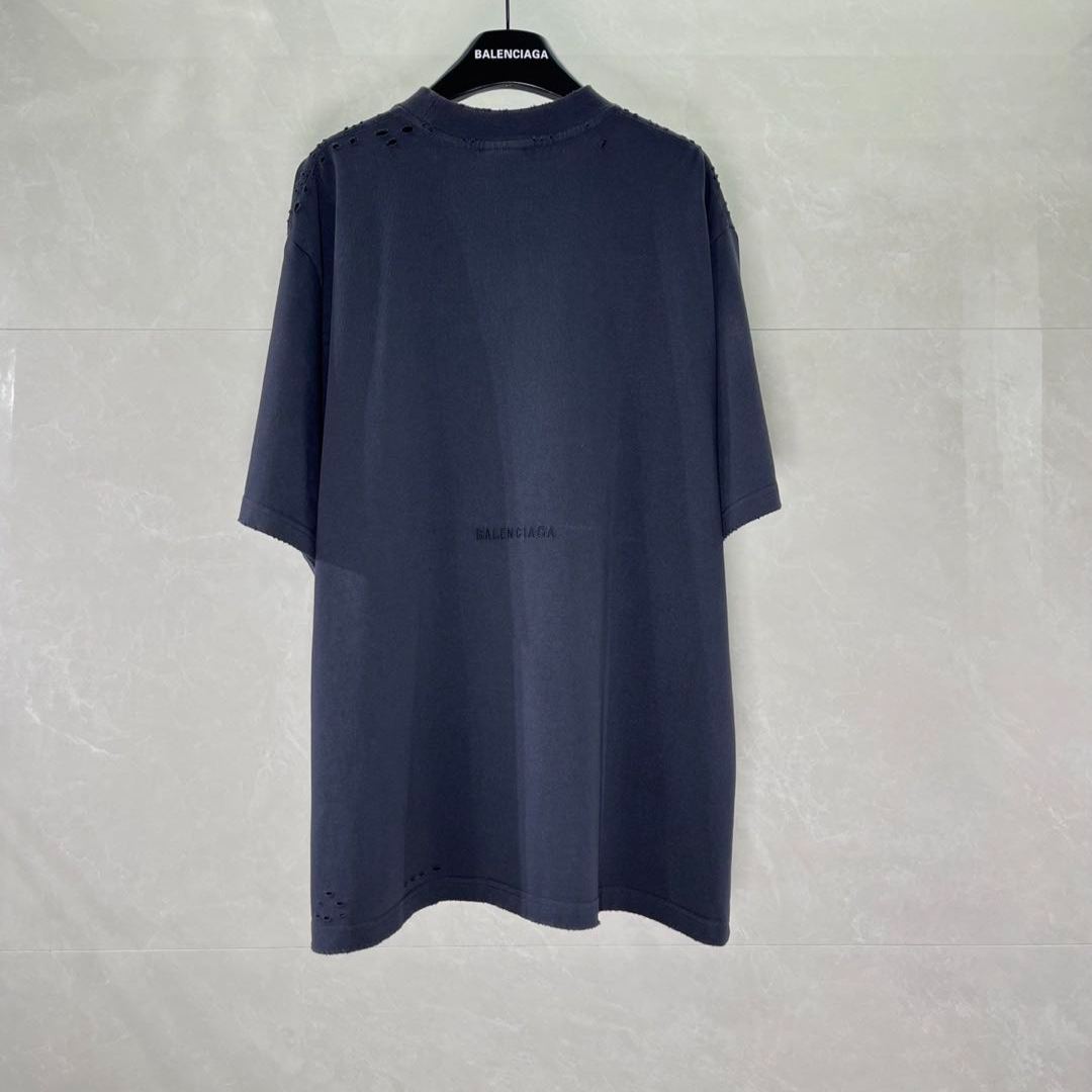 BALENCIAGA Paris Liberty T-Shirt Medium Fit in Vintage Jersey "Black"(764235TQVR91083）