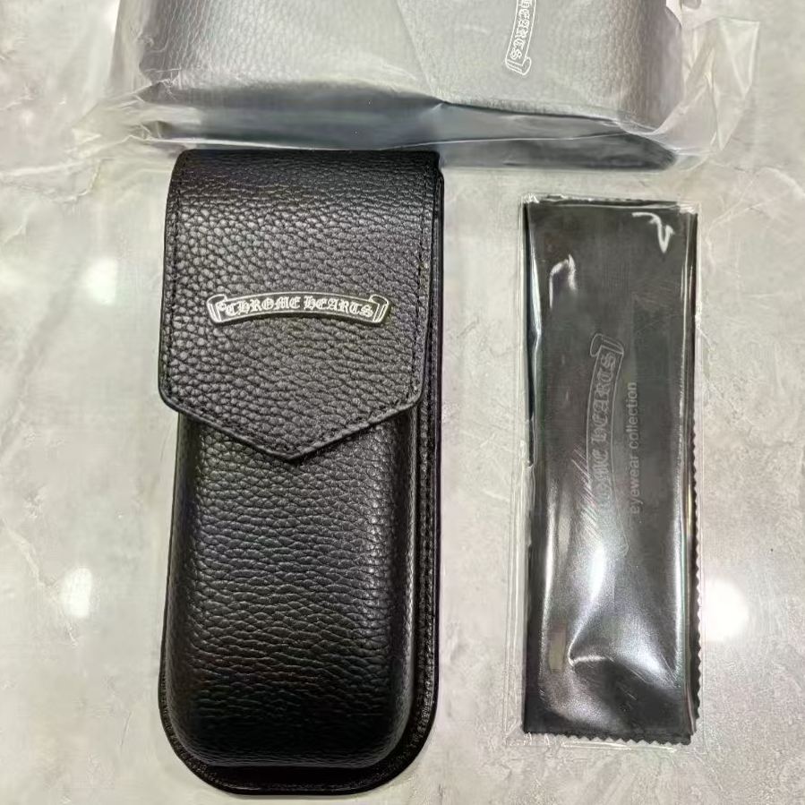 Chrome Hearts eyeglasses frame PILLS III GP-BK-P 55, floral square design, suitable for both men and women(CHROME HEARTS 428)