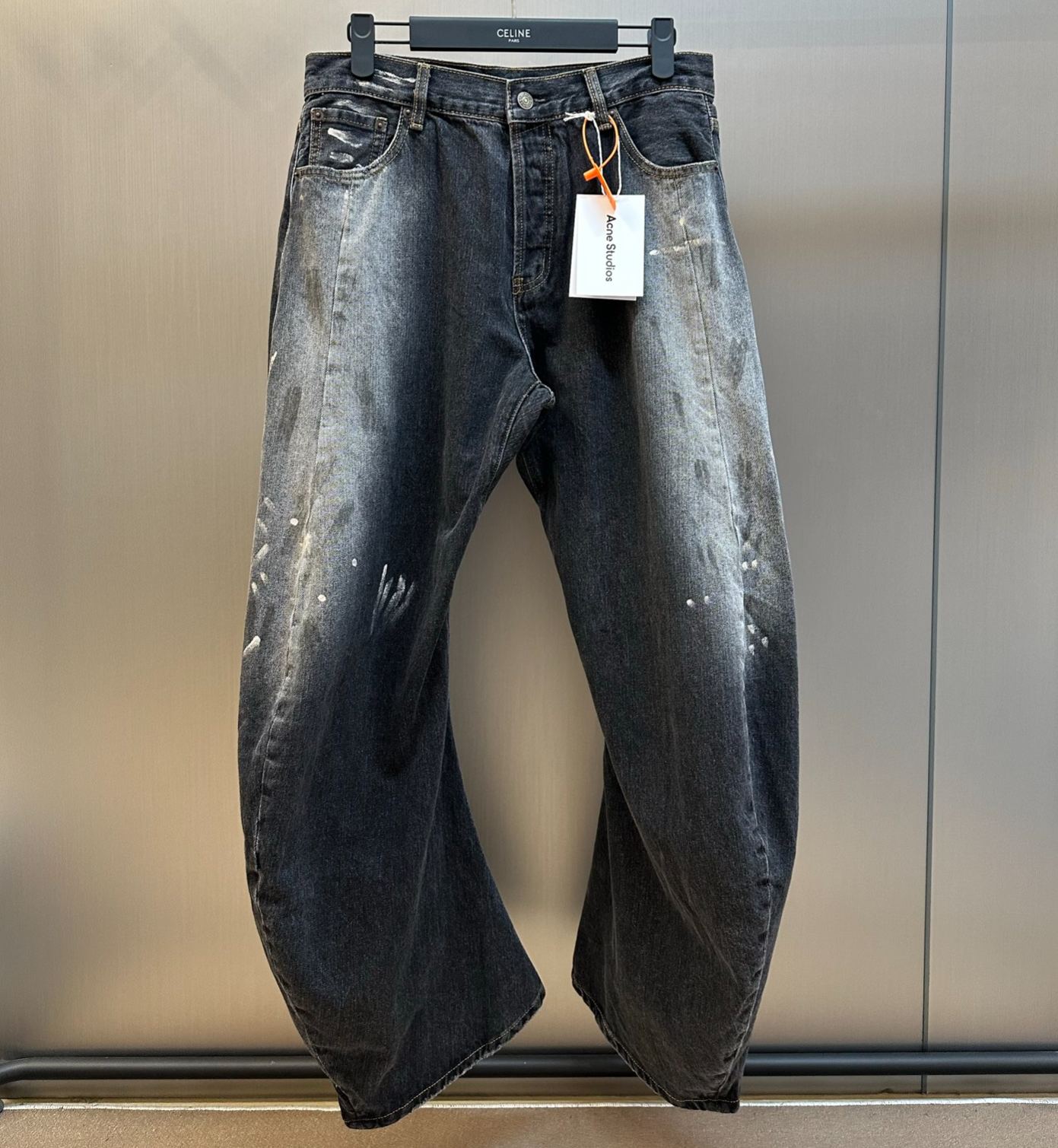 Acne Studios Black 2006F Wide-Leg Jeans (B00426-900）