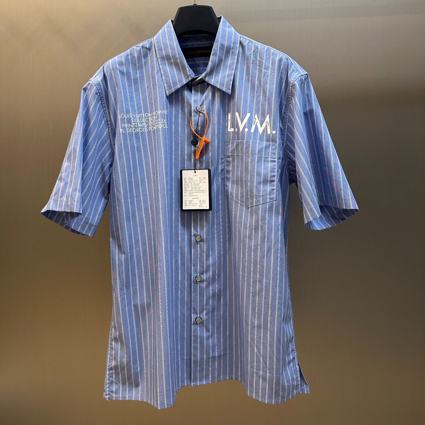 LOUIS VUITTON striped print short-sleeved shirt（1AJURI）