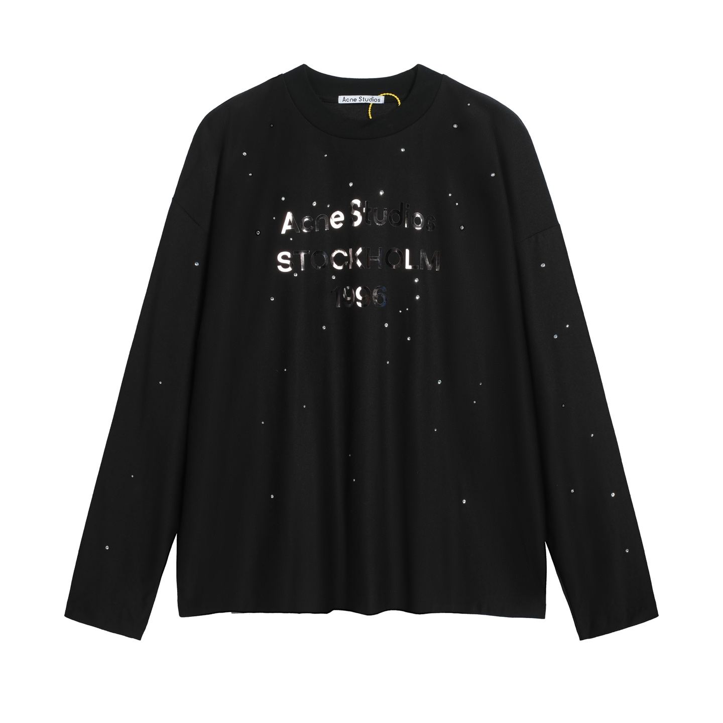 Acne Studios 1996 Rhinestone Logo T-shirt - Black (CL0416-900）