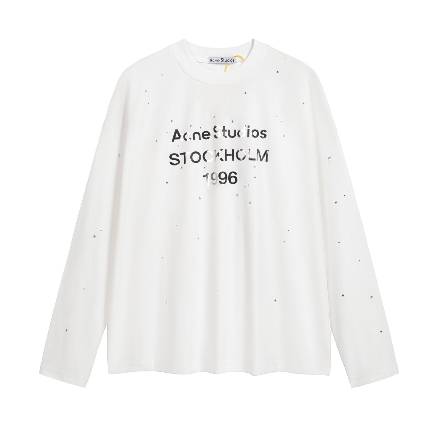 Acne Studios 1996 Rhinestone Logo T-shirt - Black (CL0416-900）