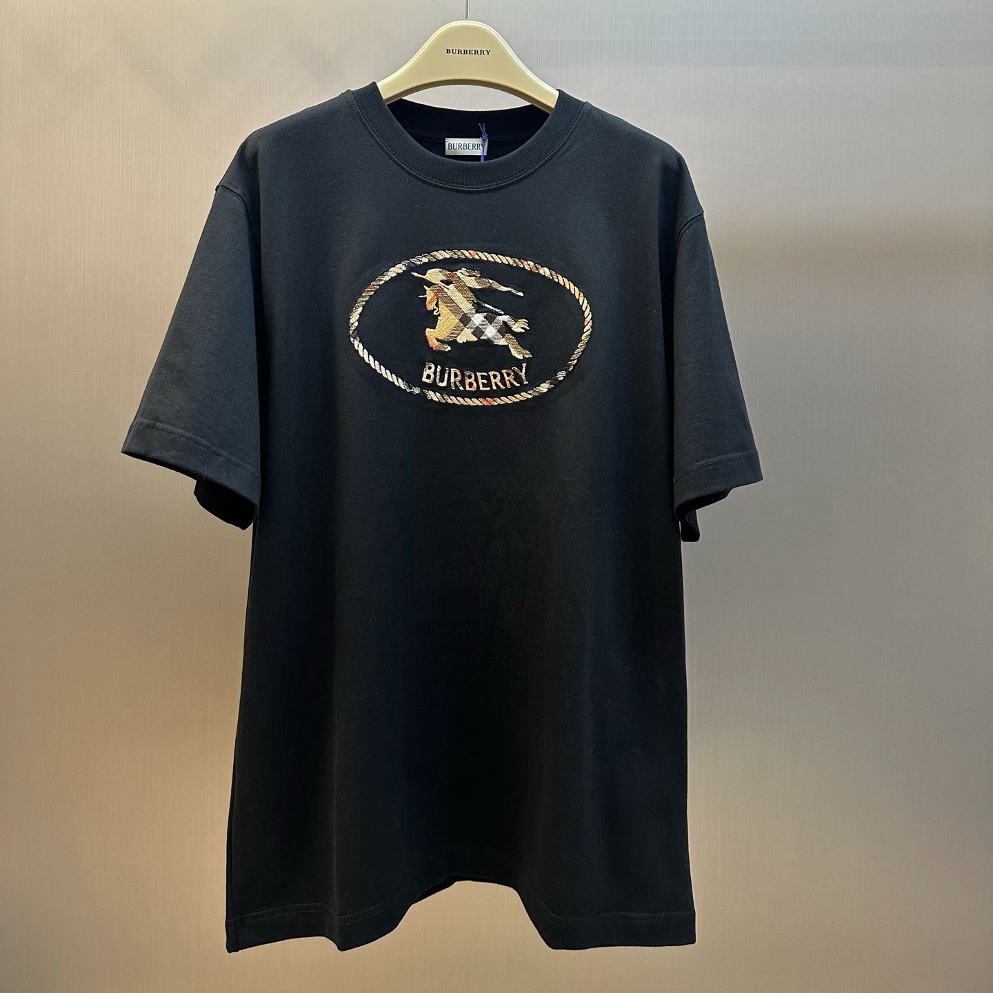 Burberry Check Knight Stamp Cotton Tee（81234371）
