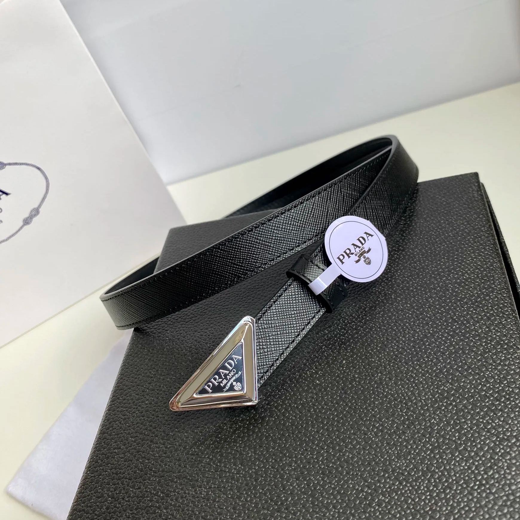 PRADA belt with triangle logo-2cm（1CC621_053_F0632）