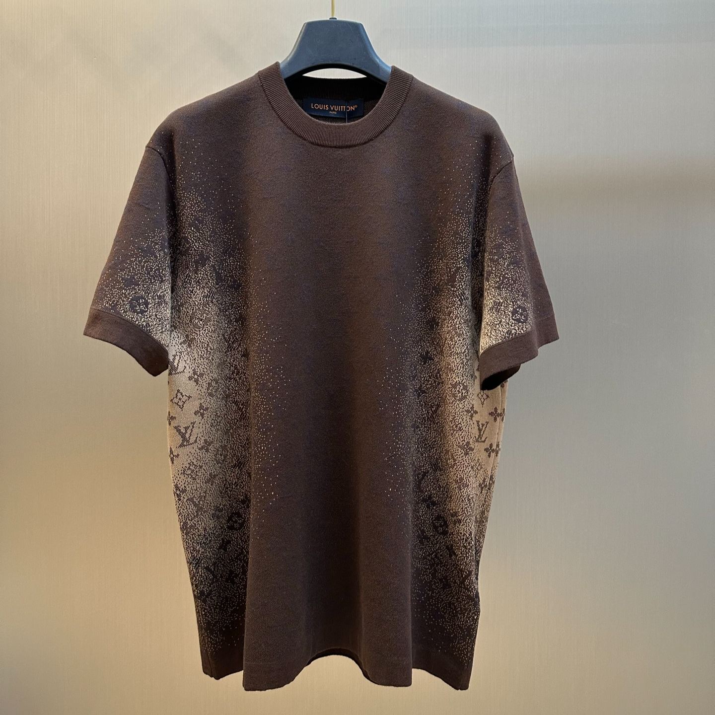 Louis Vuitton Monogram pattern jacquard short-sleeved crew neck top（1AJTV8）