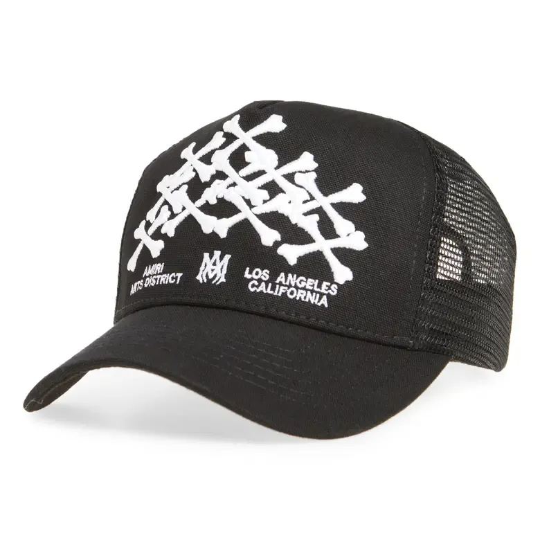 AMIRI Stacked Bones Logo Adjustable Trucker Hat（AMHATR1016）