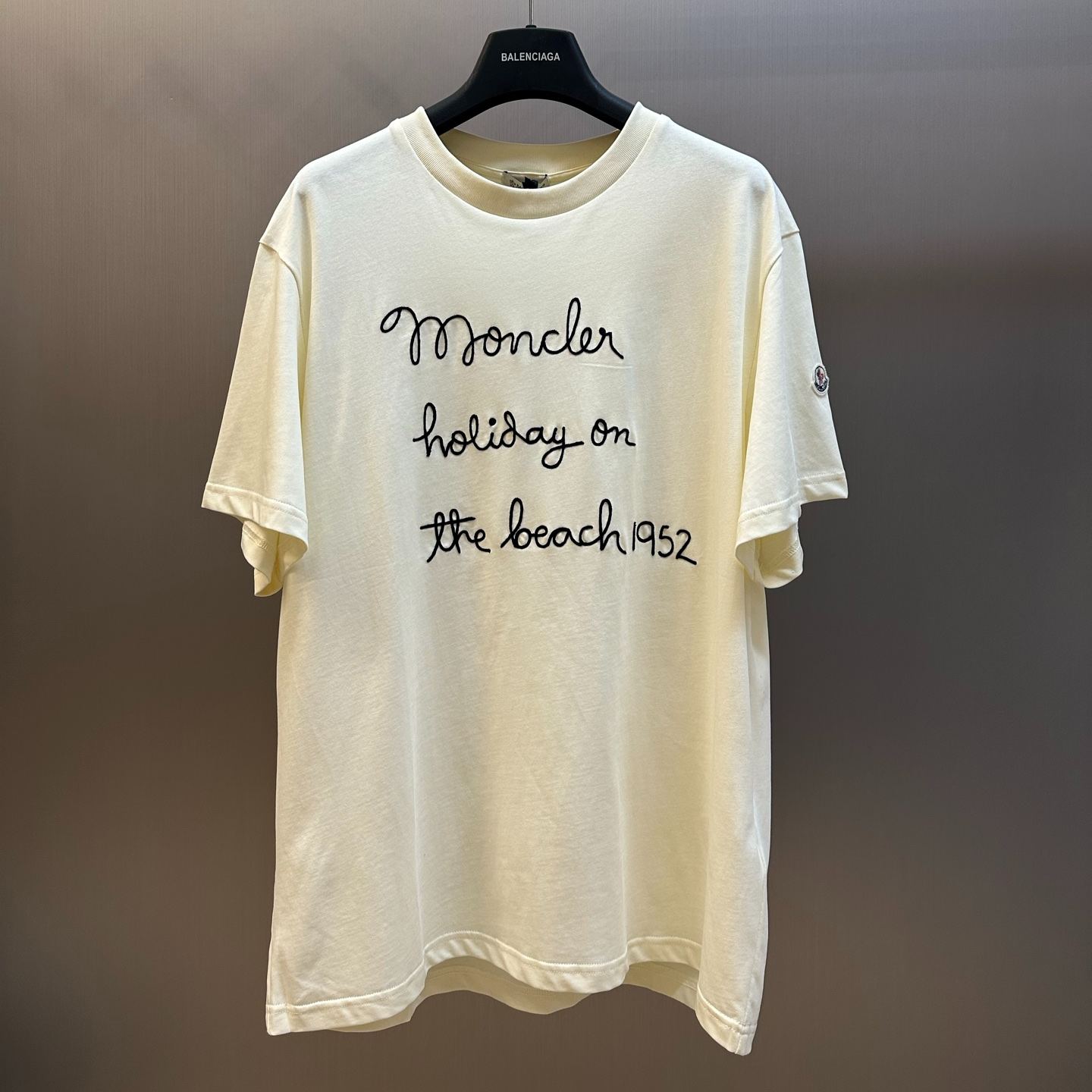 MONCLER White Men's Embroidered Cotton T-Shirt（L10918C0005389B8U034）