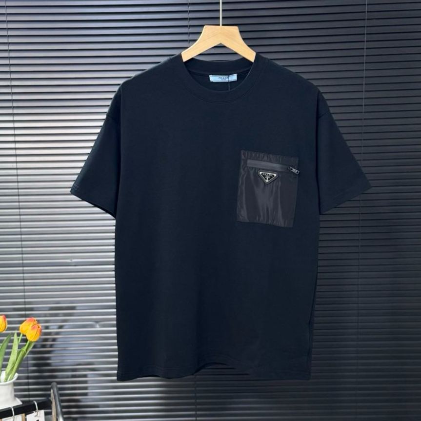 Prada Black Re-nylon And Jersey T-shirt（UJN661-11CK-F0002-S-221）