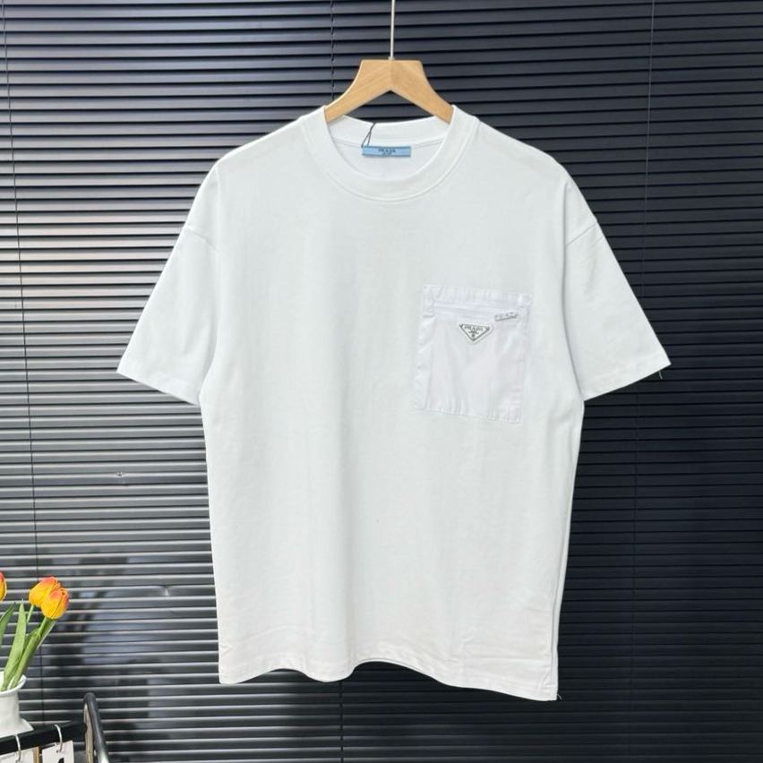 Prada Black Re-nylon And Jersey T-shirt（UJN661-11CK-F0002-S-221）