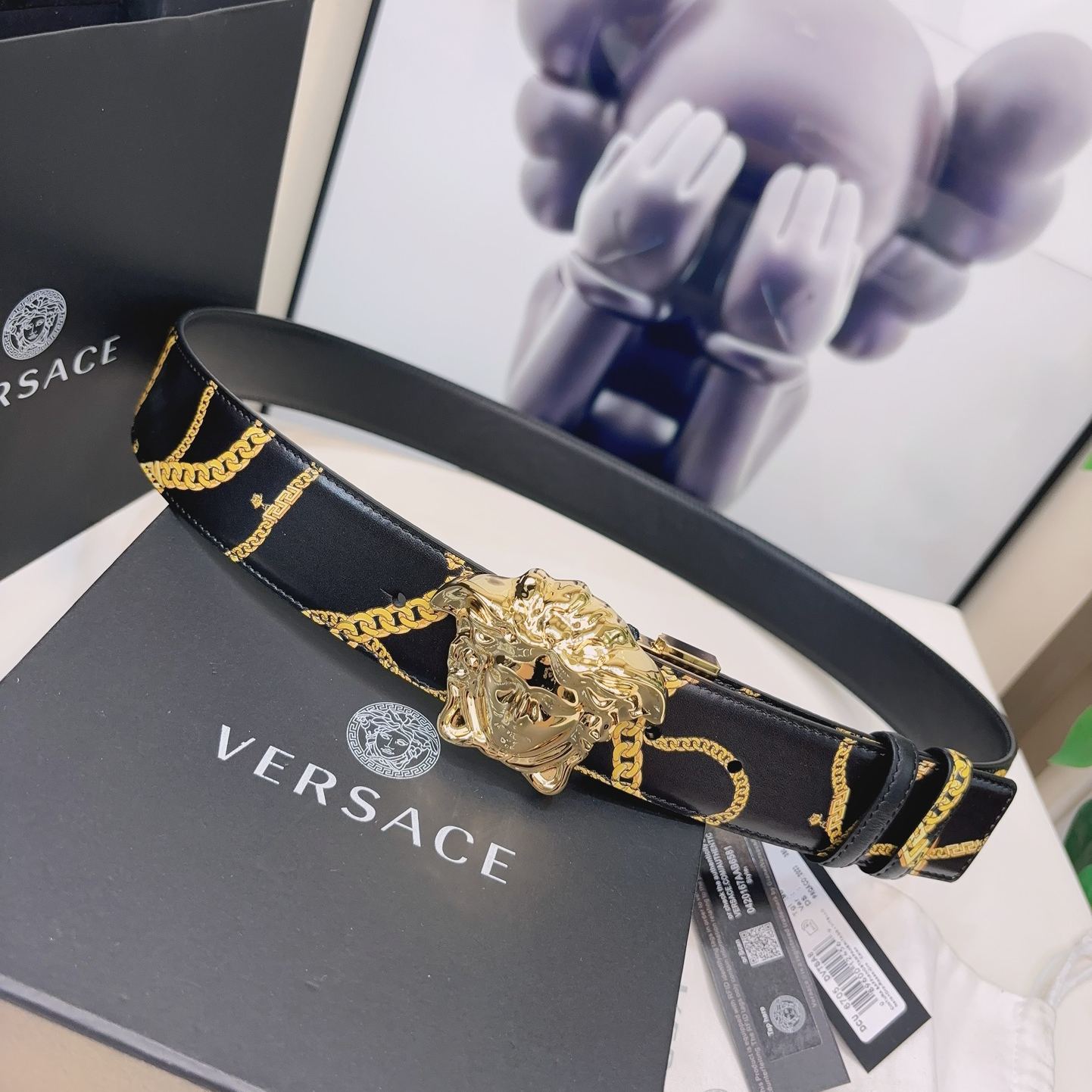Versace La Medusa Chain Reversible Belt 'Print'（DCU6705 1A02740 5B00V）