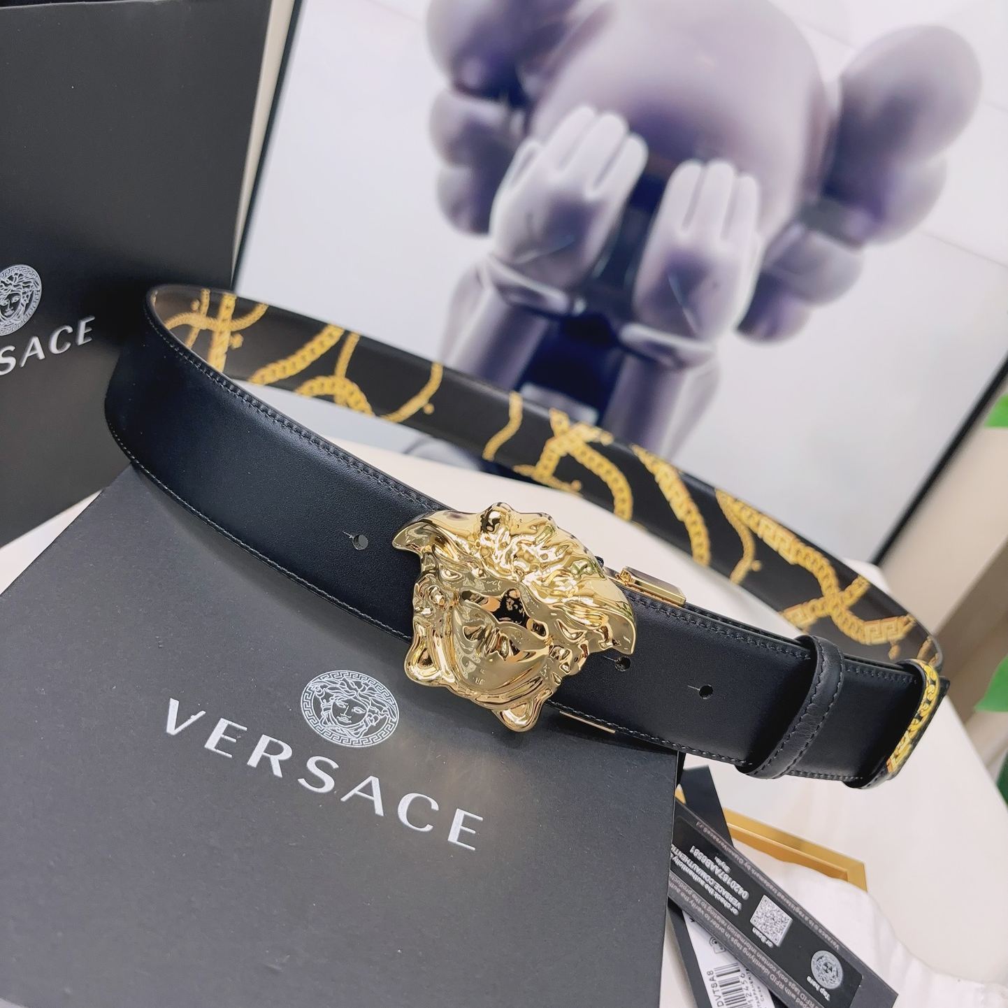 Versace La Medusa Chain Reversible Belt 'Print'（DCU6705 1A02740 5B00V）