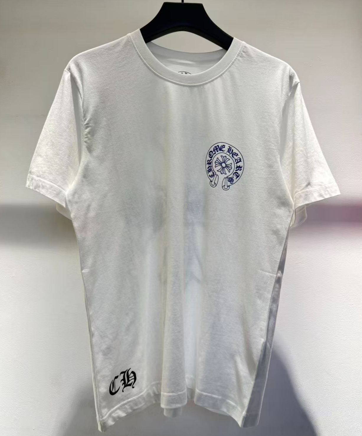 Chrome Hearts Blue Cross Logo White Pocket Tee (CH-20262525）