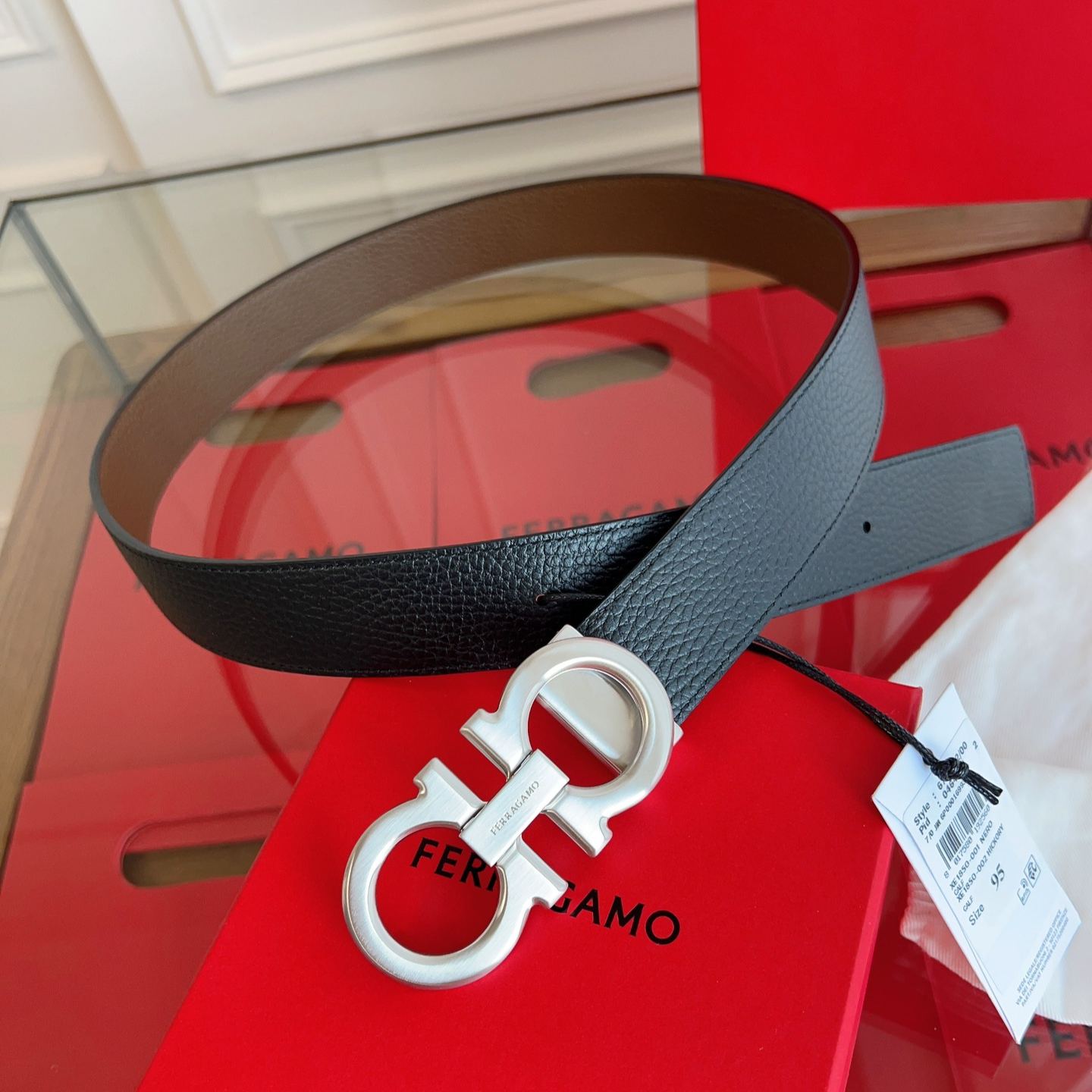  FERRAGAMO reversible and adjustable Gacini belt（705614）