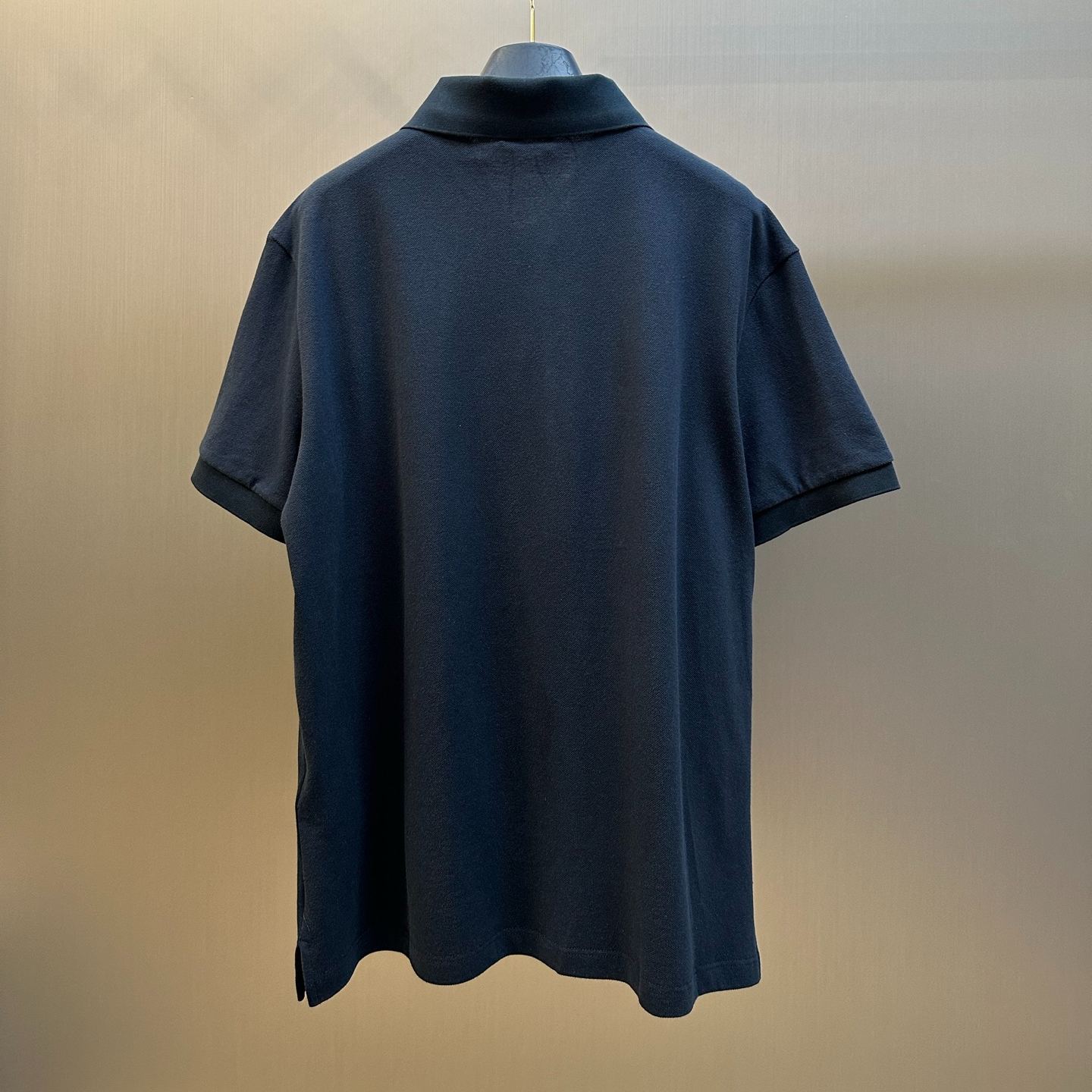 CELINE Triomphe embroidered cotton polo shirt, navy (RX0LF2L55GKS3）