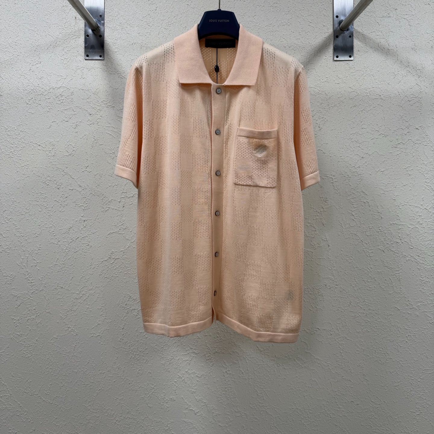 Louis Vuitton Damier Mesh Knit Short-Sleeve Shirt（1AK71S）