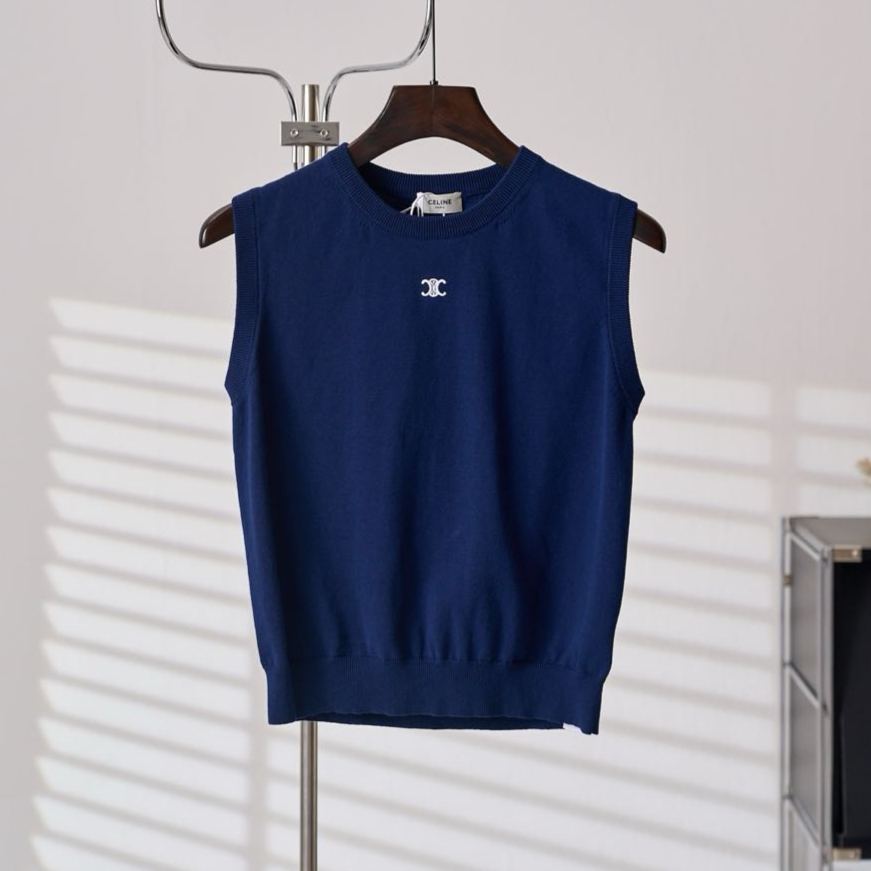 Celine knitted vest(RX0I70100.07DX）