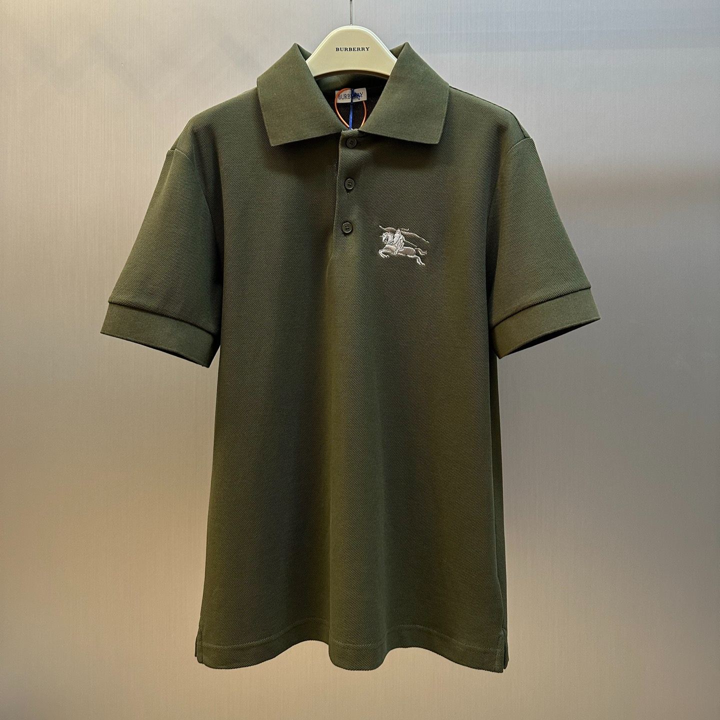 Burberry Metallic EKD Cotton Polo Shirt "Marsh Green"（81190101）