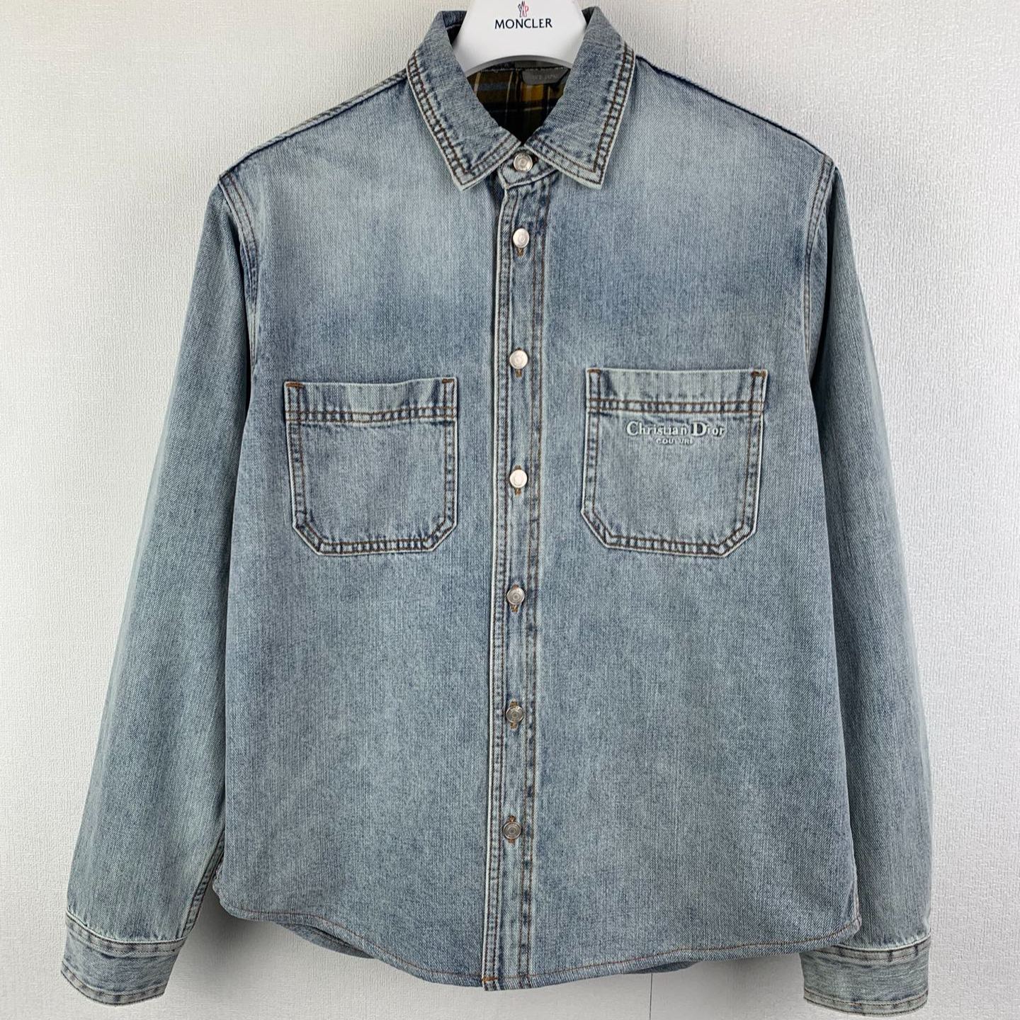 Dior o1w1db11025 513D59 Overshirt with Checkered Interior in Blue（513D591A3002506）