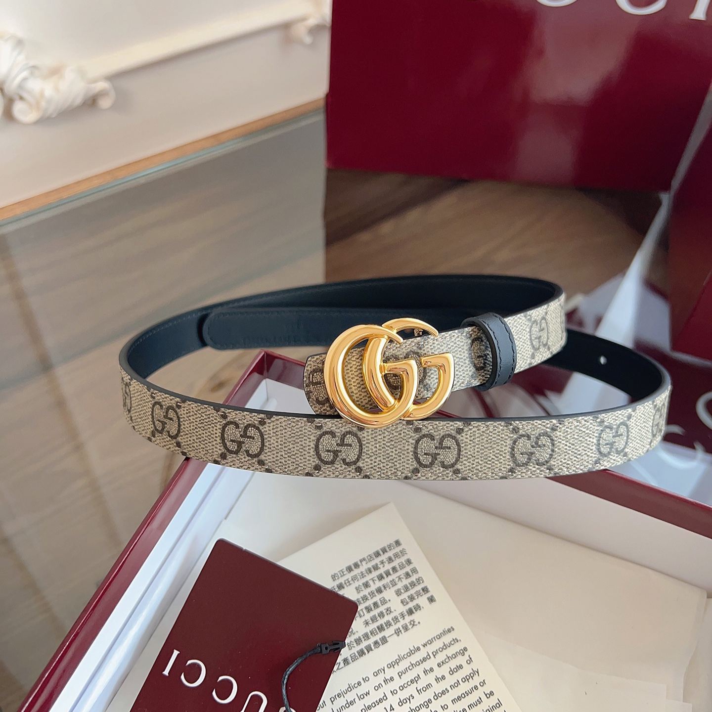 Gucci [GG logo] Reversible belt-2cm（847132 FAFCN 9759）
