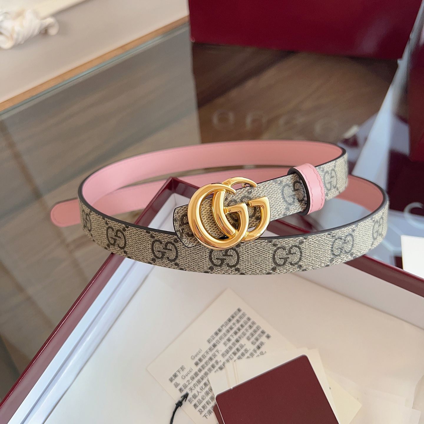 Gucci [GG logo] Reversible belt-2cm（847132 FAFCN 9759）