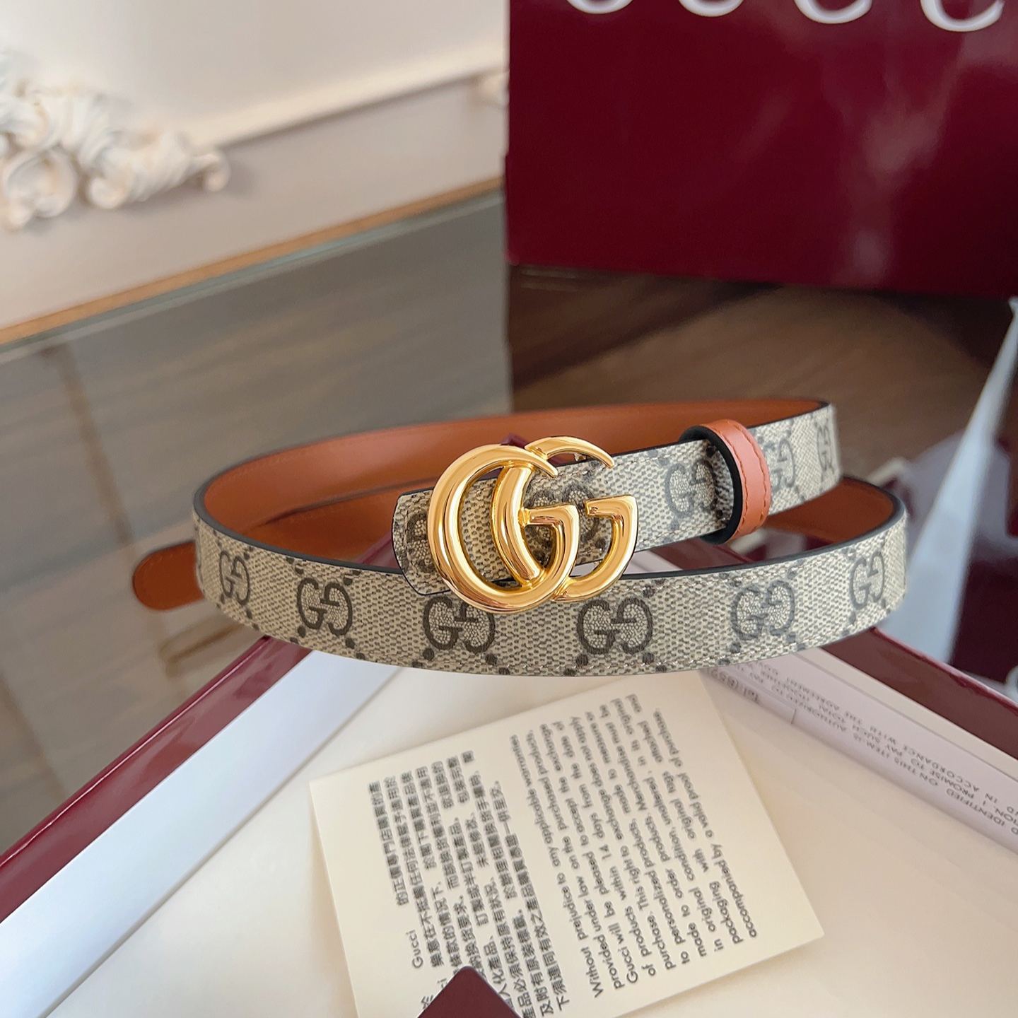 Gucci [GG logo] Reversible belt-2cm（847132 FAFCN 9759）