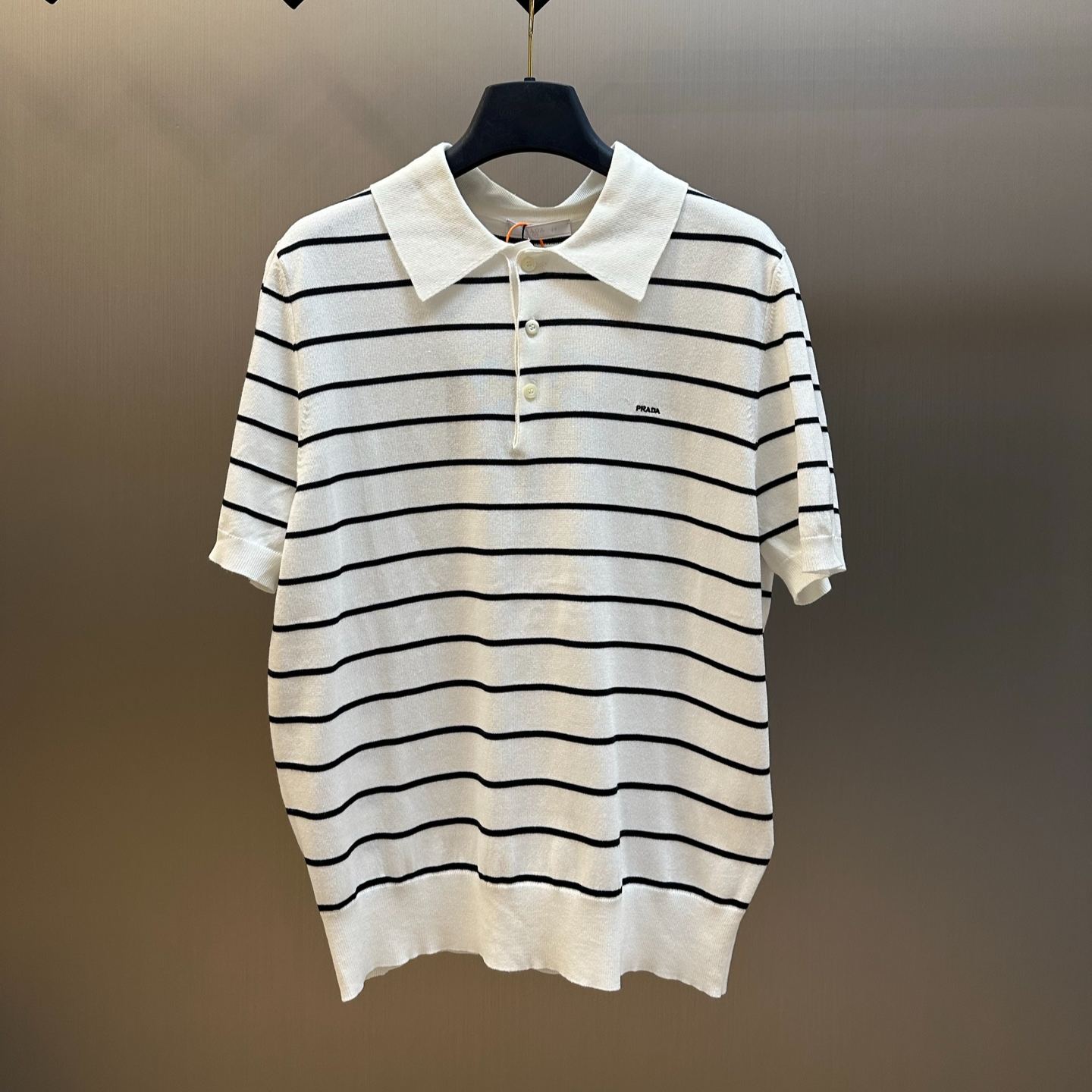 PRADA Short-sleeved striped cotton polo shirt（UJN903SOOO1YR4_F0002）