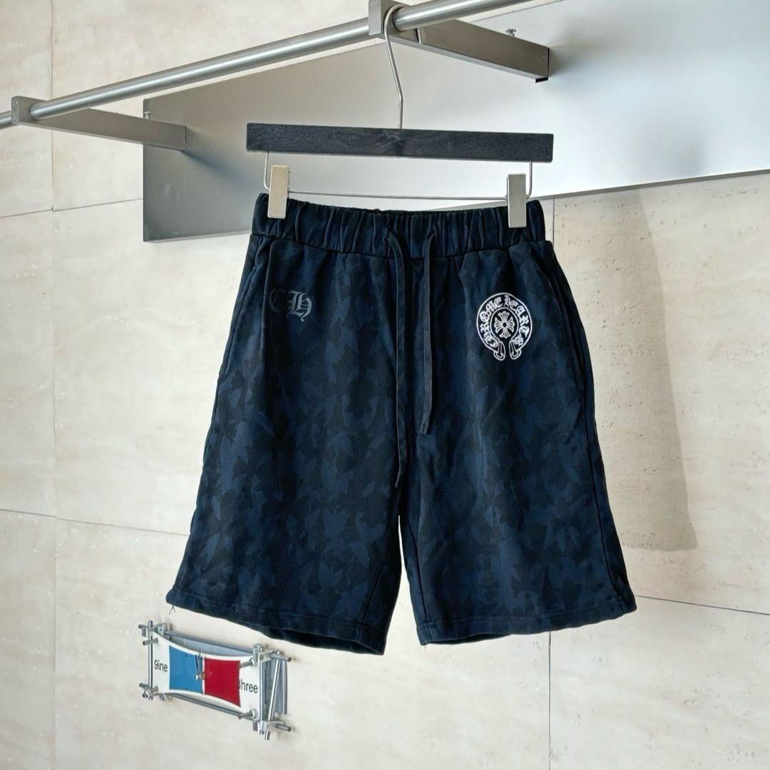 Chrome Hearts Cemetery Cross All Over Print Sweat Shorts "Black"（CH-1649）