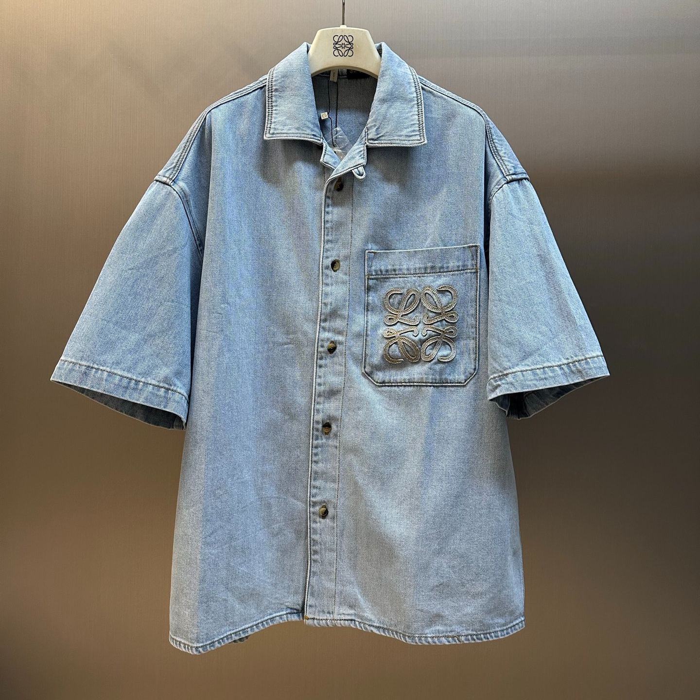 Loewe Short sleeve shirt in denim Blue（H616Y1DX05-8438）
