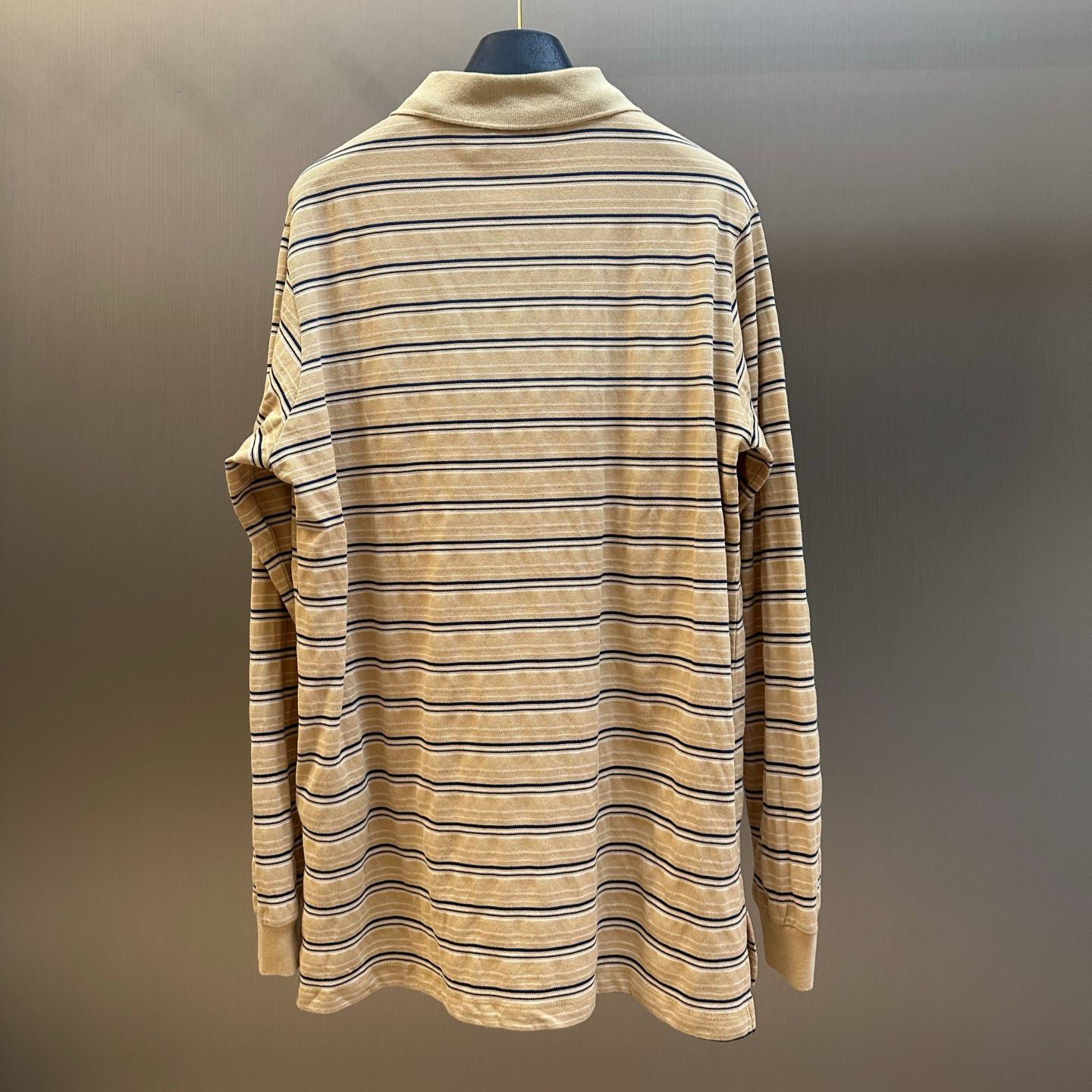 Prada Desert/Royal Blue Striped Cotton Piqué Polo Shirt(UJL40D-19SJ-F05HE-S-OOO）