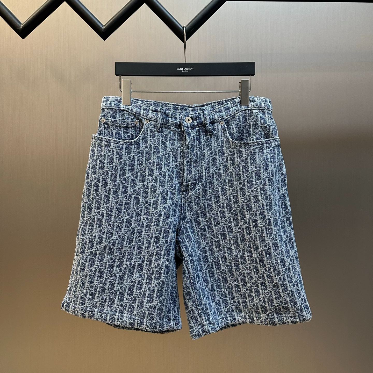 Dior Oblique Shorts Blue Spongy Cotton-Blend Twill(693D009B3088-C580）
