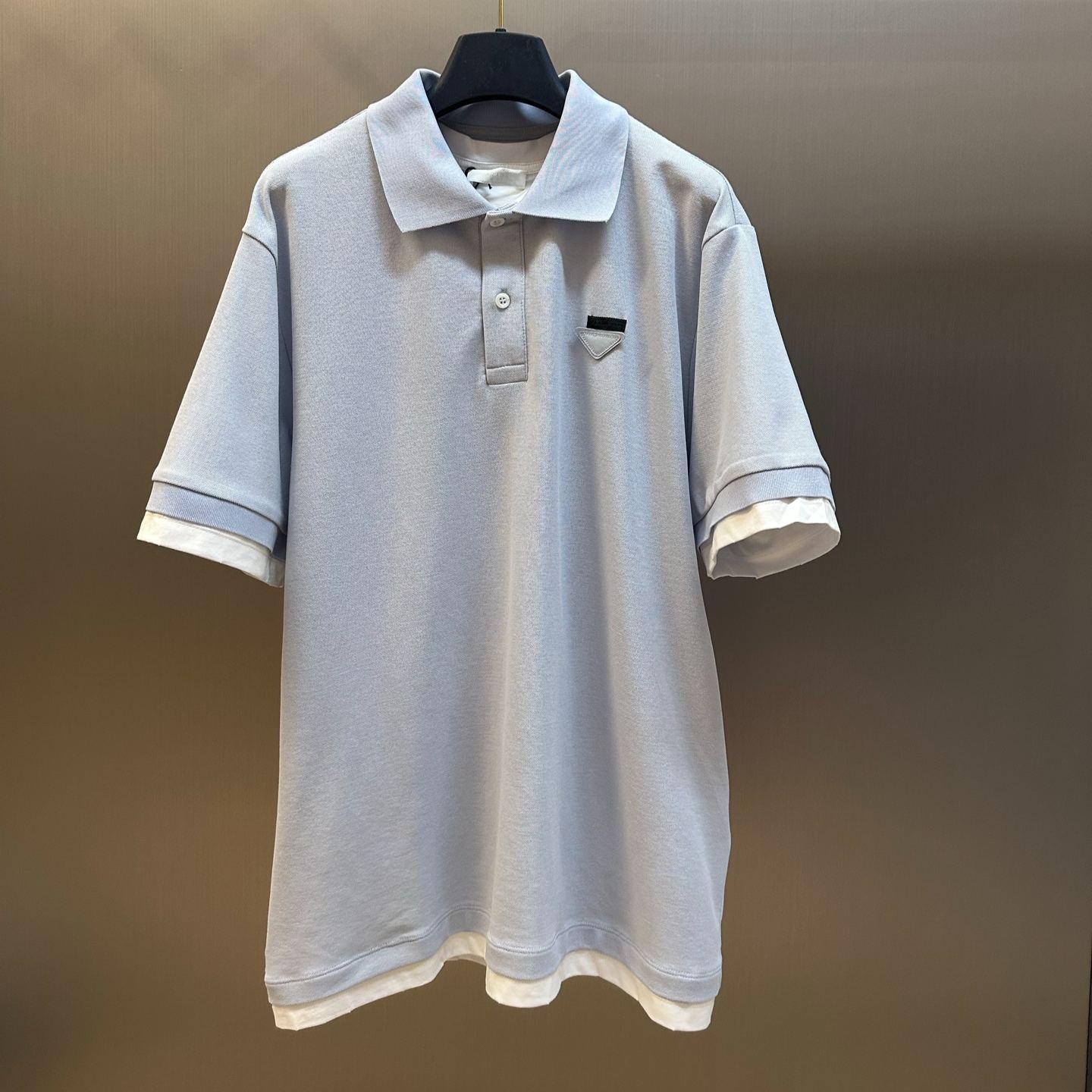 Prada Cotton Polo Shirt  (UJN911_1868_F0K2U_S_WM1）