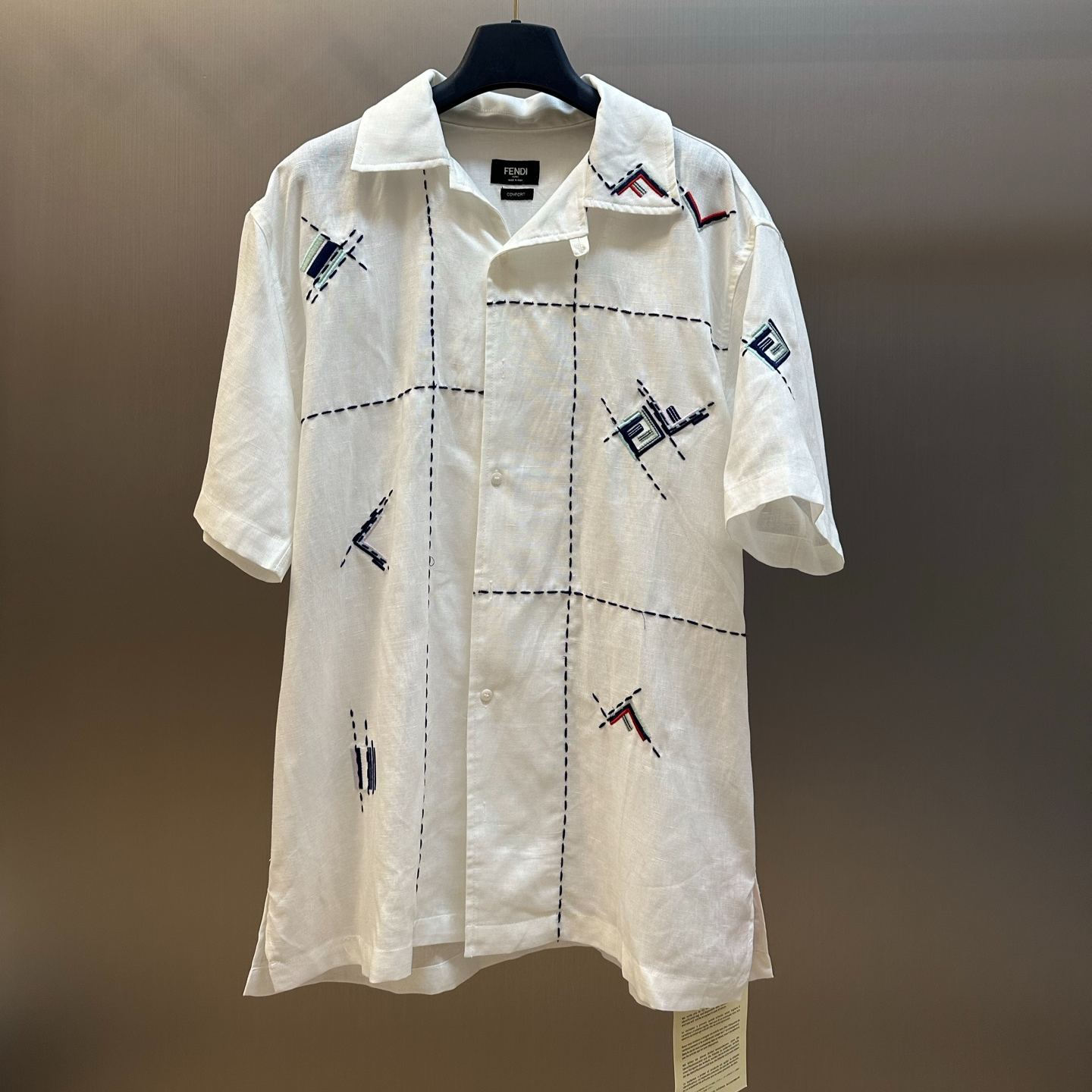 FENDI embroidered linen shirt (FS1324AY4Q）