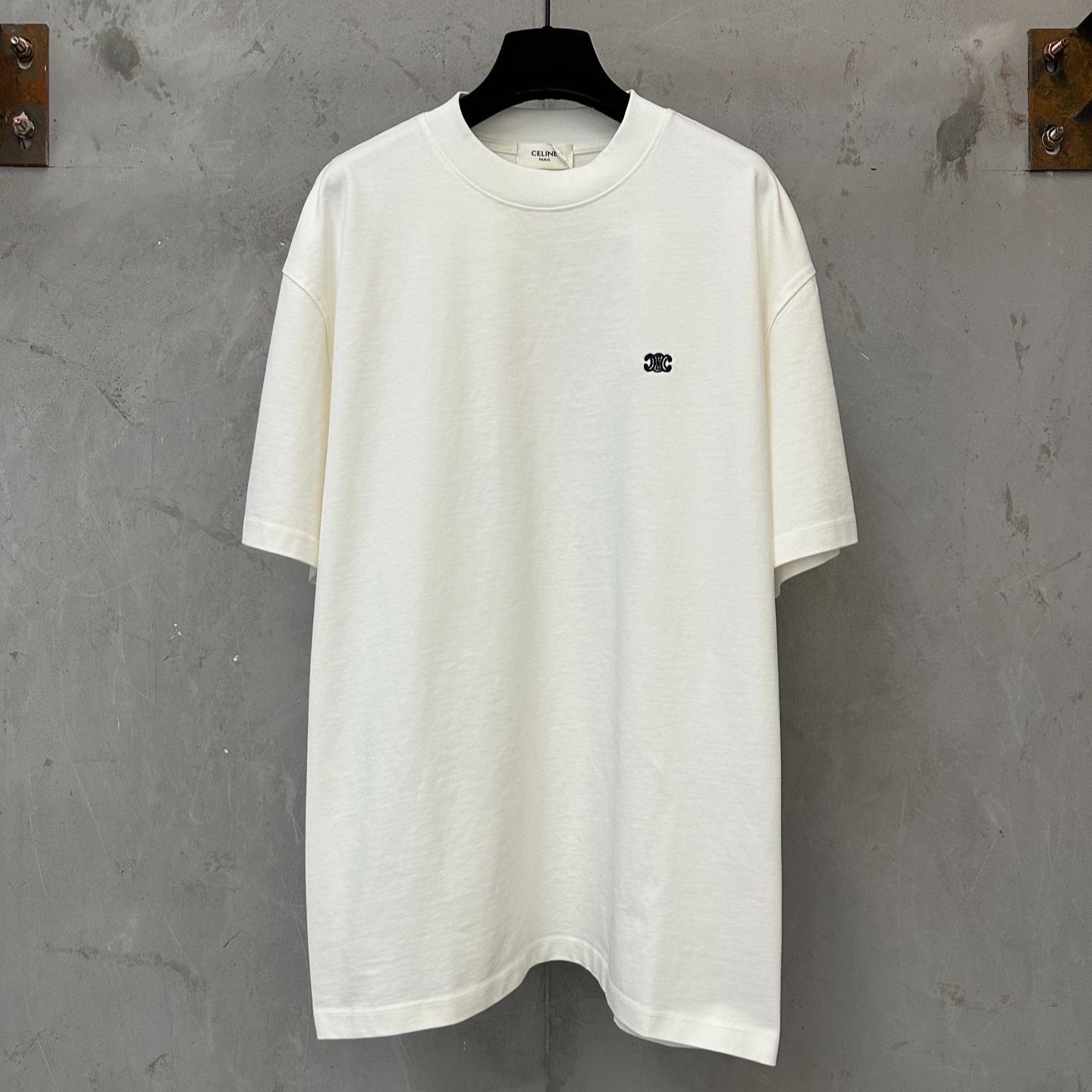 CELINE Men's Triomphe Loose T-Shirt in Cotton Jersey (2X04I671Q.01OB）