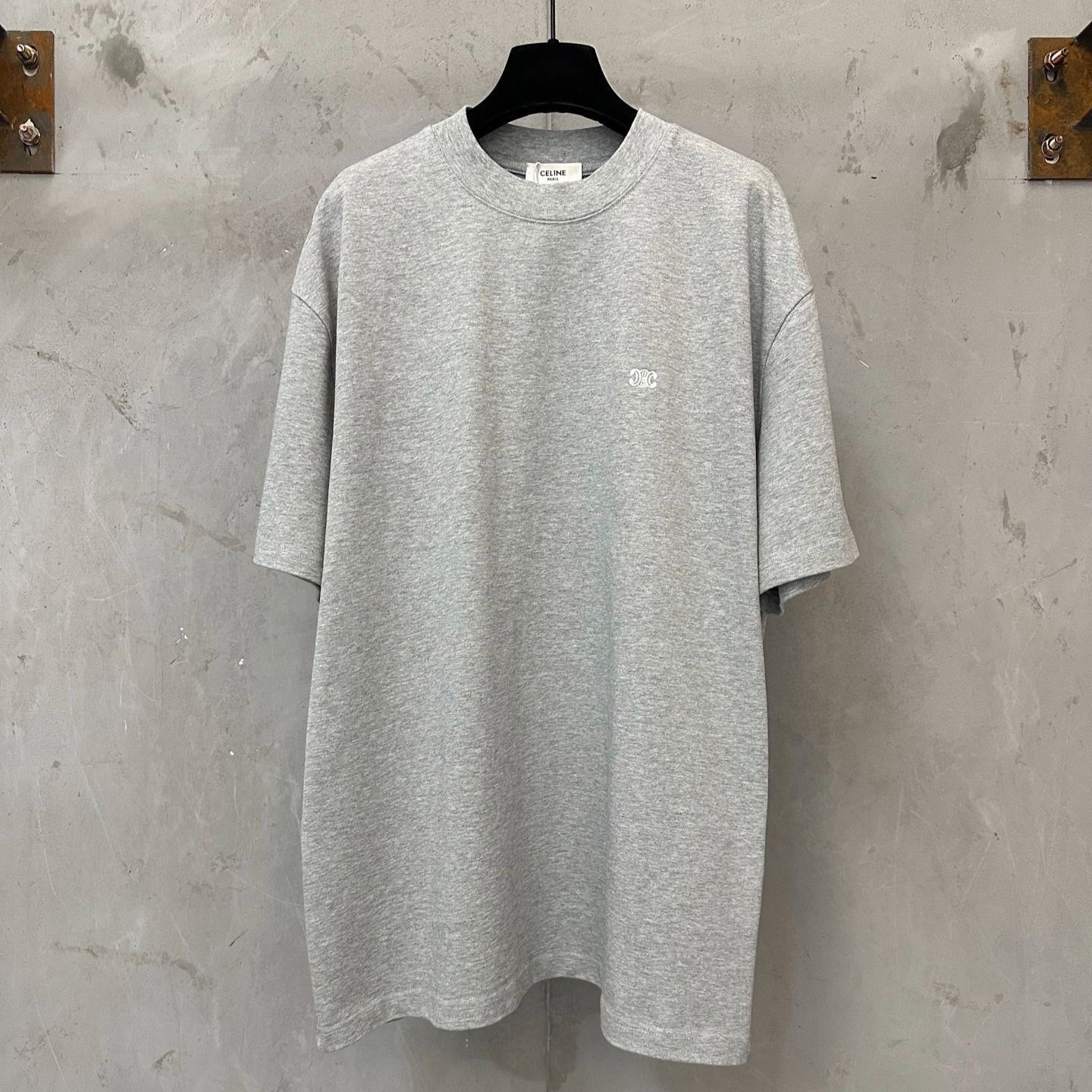 CELINE Men's Triomphe Loose T-Shirt in Cotton Jersey (2X04I671Q.01OB）
