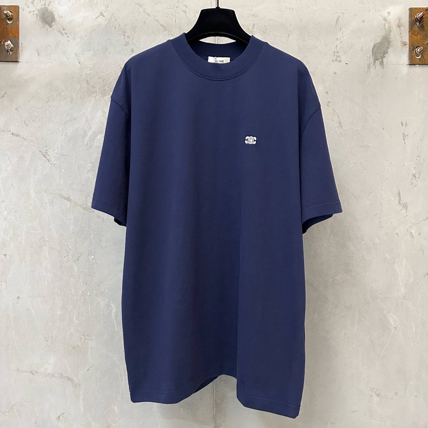 CELINE Men's Triomphe Loose T-Shirt in Cotton Jersey (2X04I671Q.01OB）