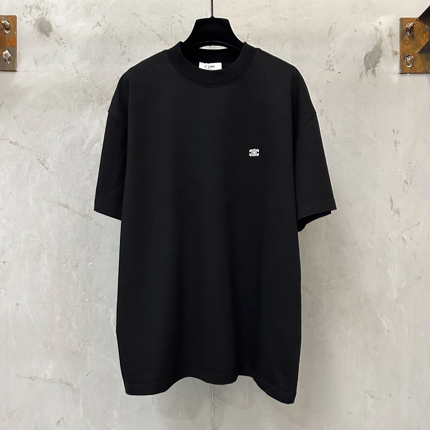 CELINE Men's Triomphe Loose T-Shirt in Cotton Jersey (2X04I671Q.01OB）