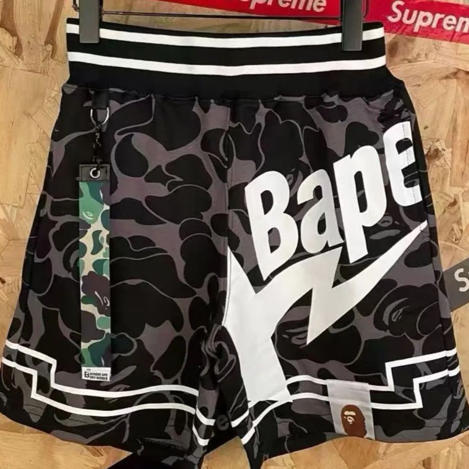 BAPE Space Camo Shark Sweat Shorts (SS21) White（1F30-153-006）