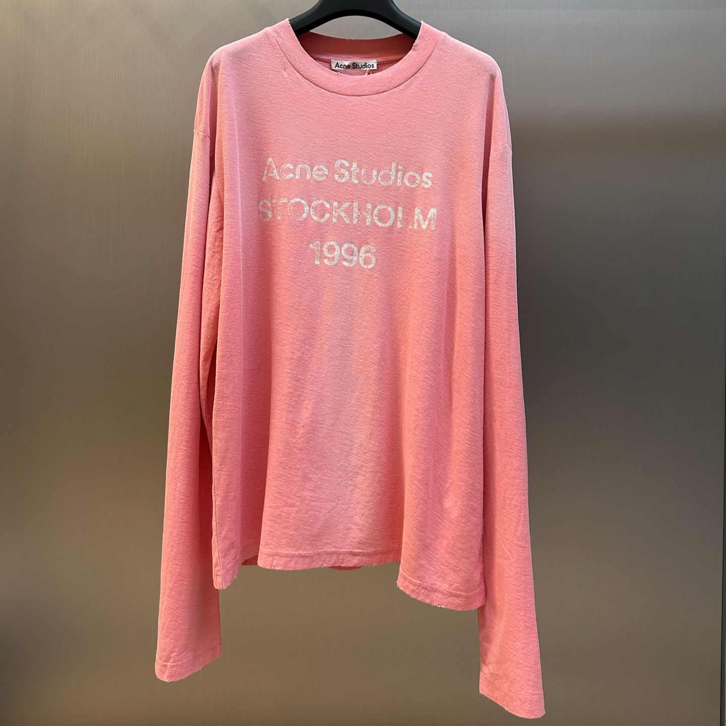 Acne Studios Sprayed 1996 logo t-shirt Tango pink (FN-UX-TSHI000016）