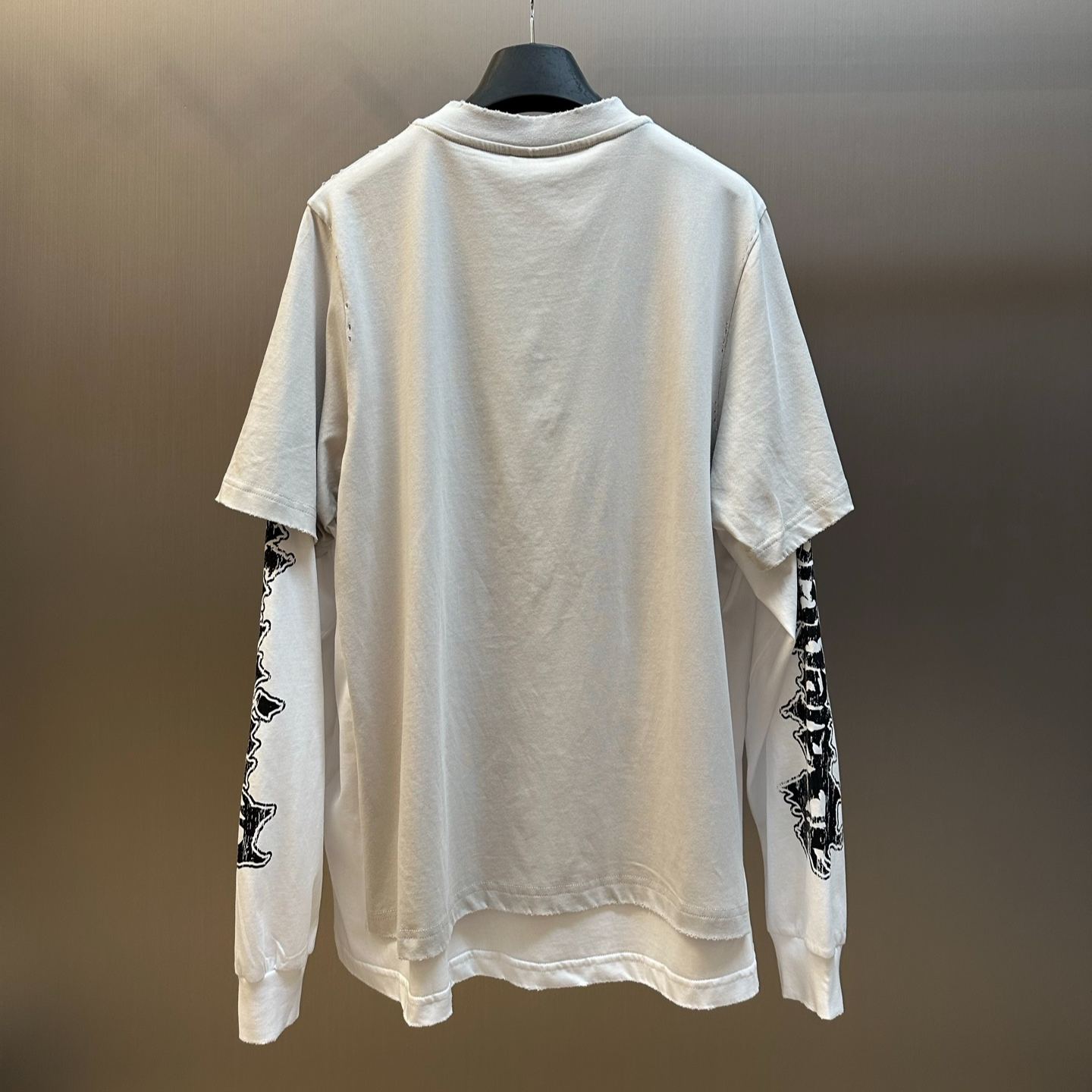 Balenciaga Hybrid Double T-shirt for men in light grey/white (871497TUVD51410）