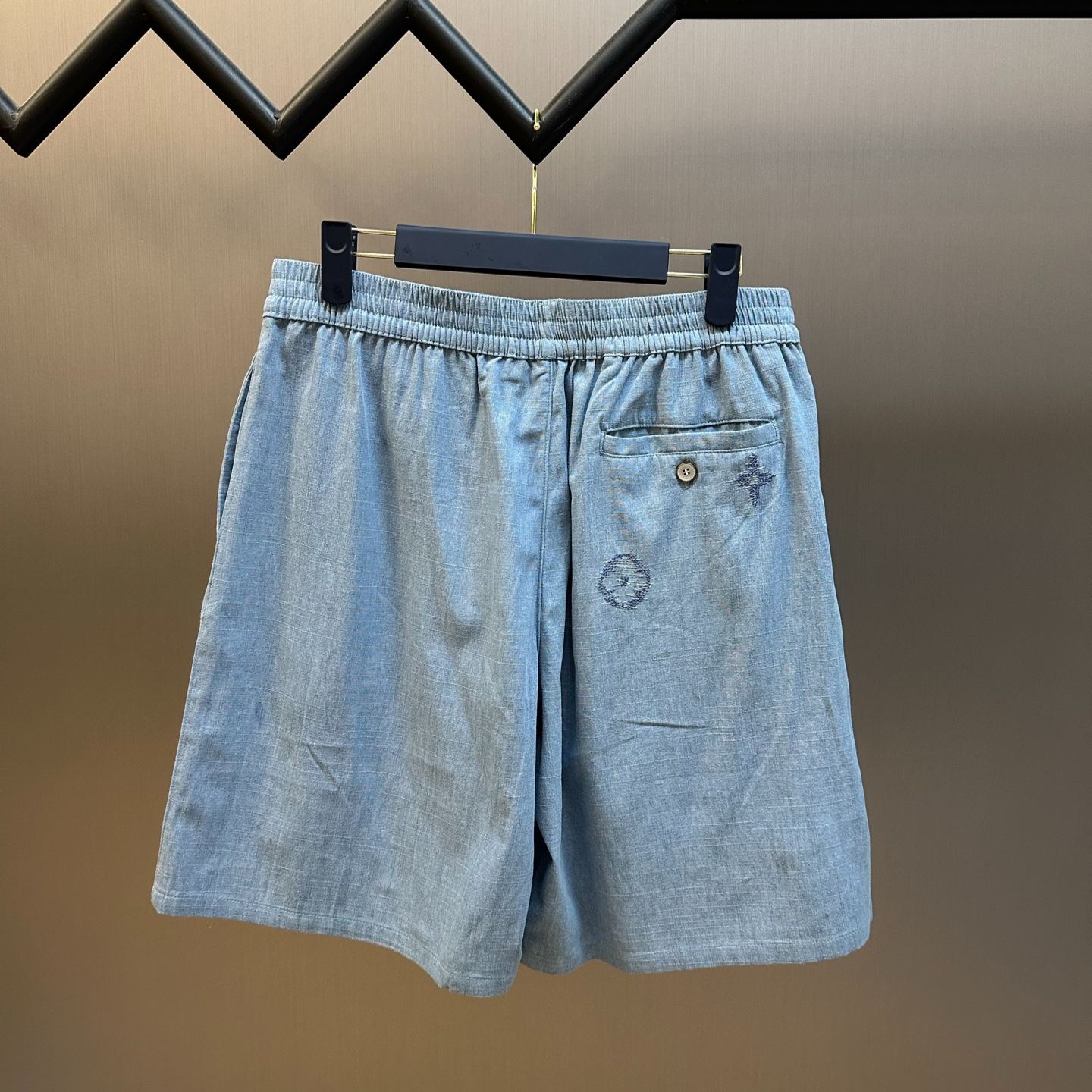Louis Vuitton Embroidered Signature Chambray Shorts（1AK6P0）