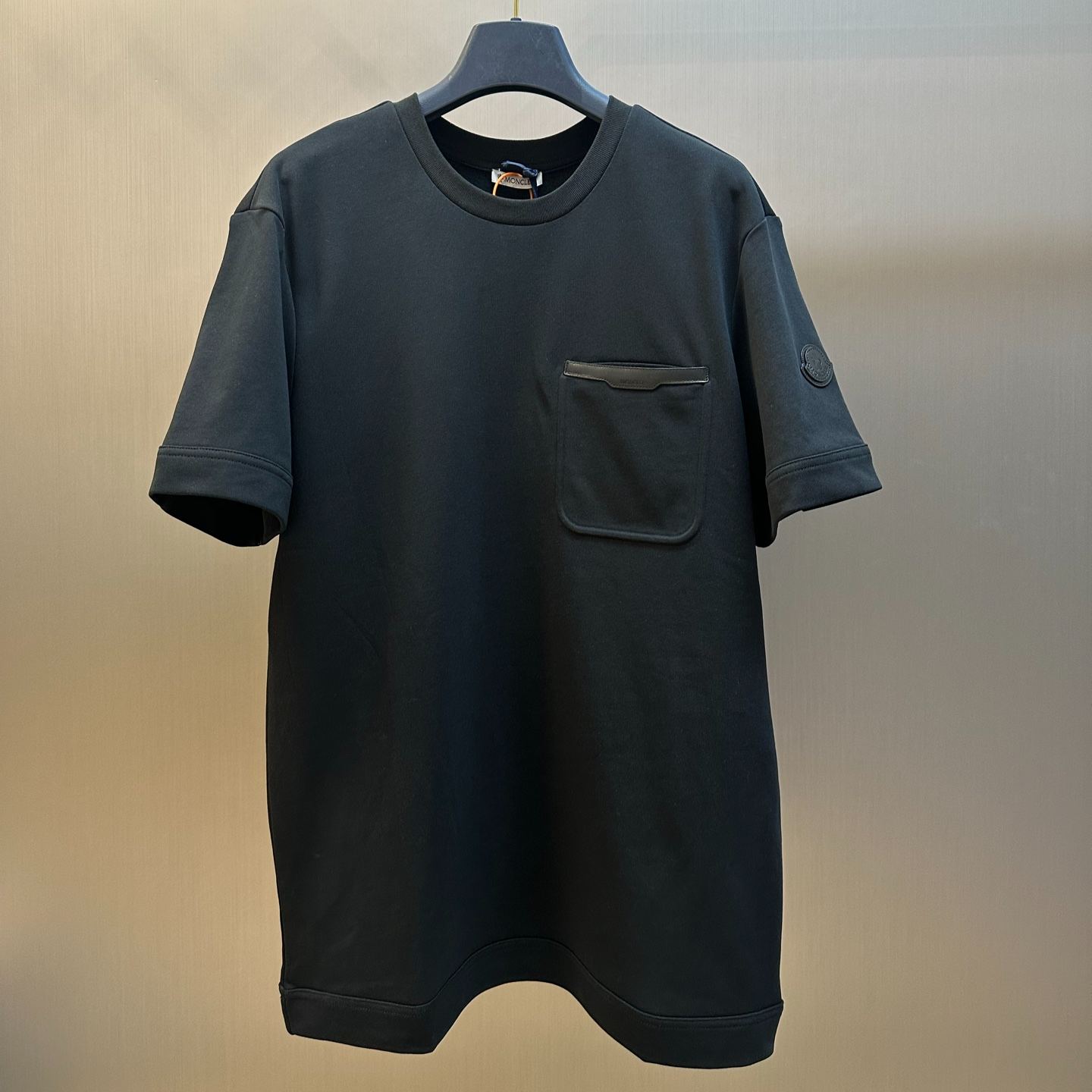 Moncler Cotton T-Shirt with Leather Trim（L10918C0005089BD5）