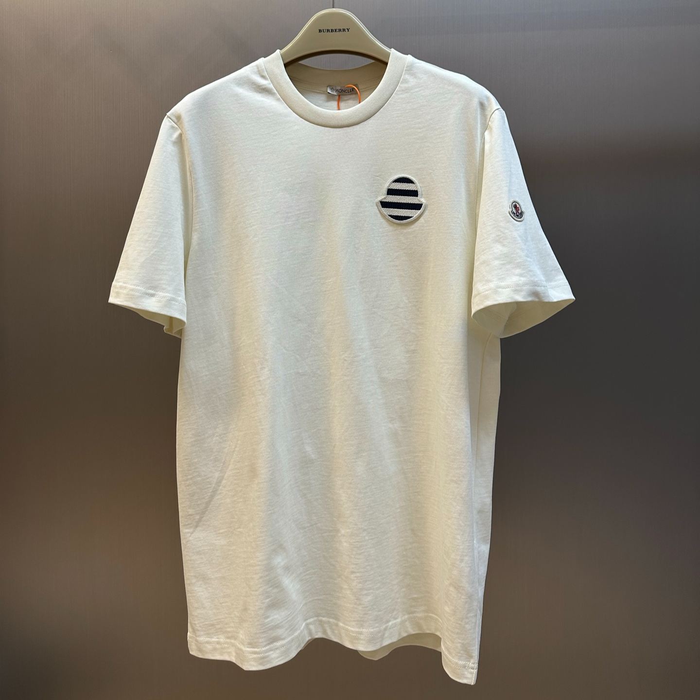 Moncler Men's Striped Logo Cotton Jersey T-Shirt（L10918C0007189B8U778）