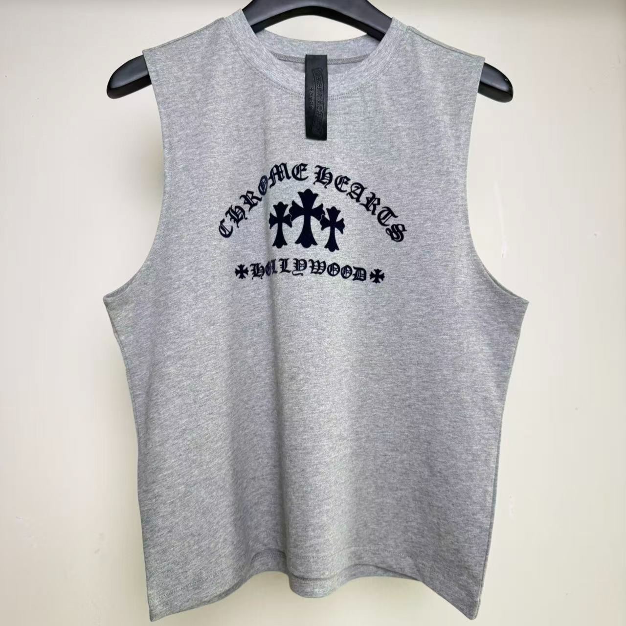 CHROME HEARTS Cemetery Cross Scroll Tank Top (CHROME HEARTS A003）