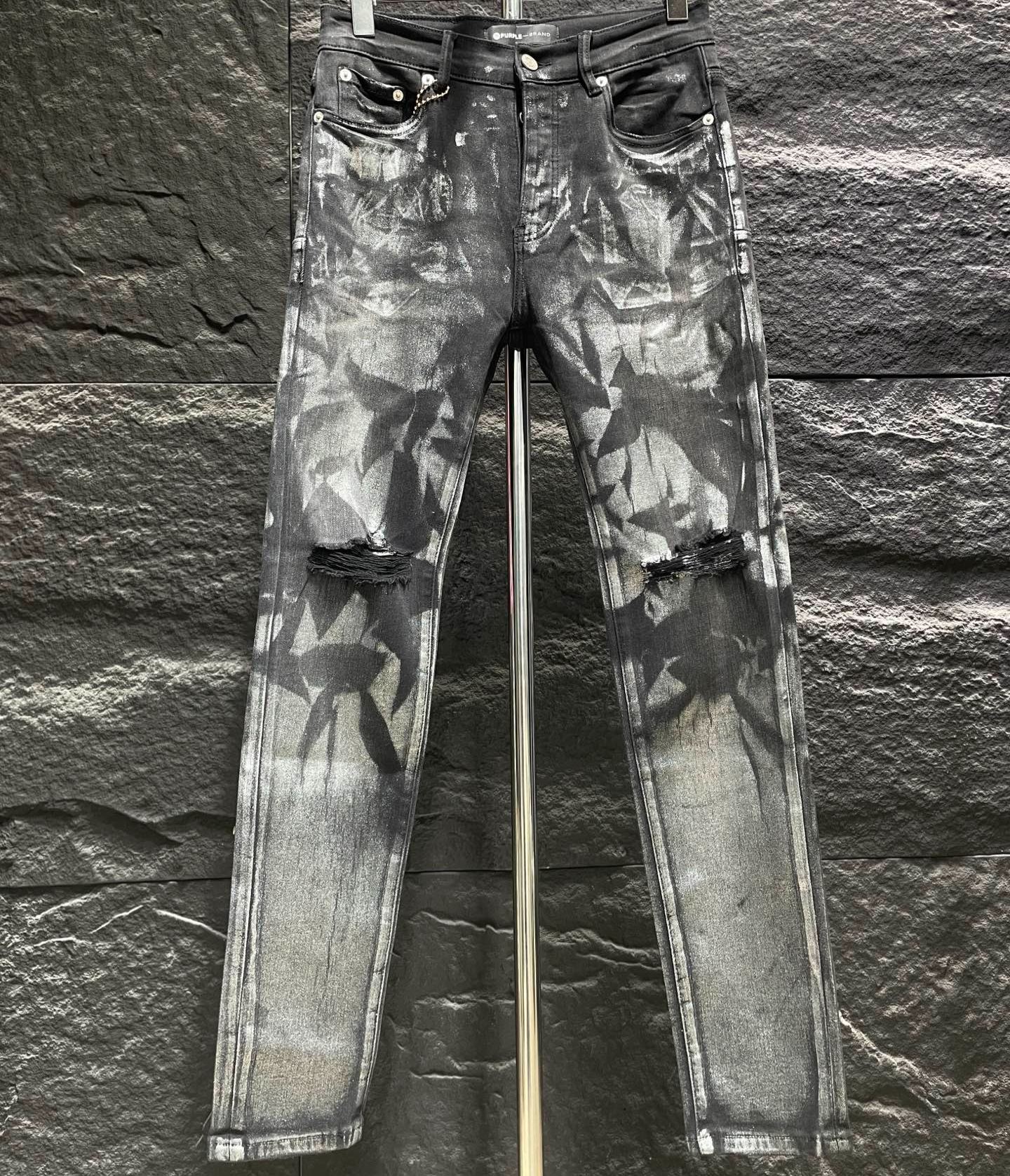 PURPLE BRAND Hickory Overdye Skinny Jeans 'Antracite' (P001 AHOP422）