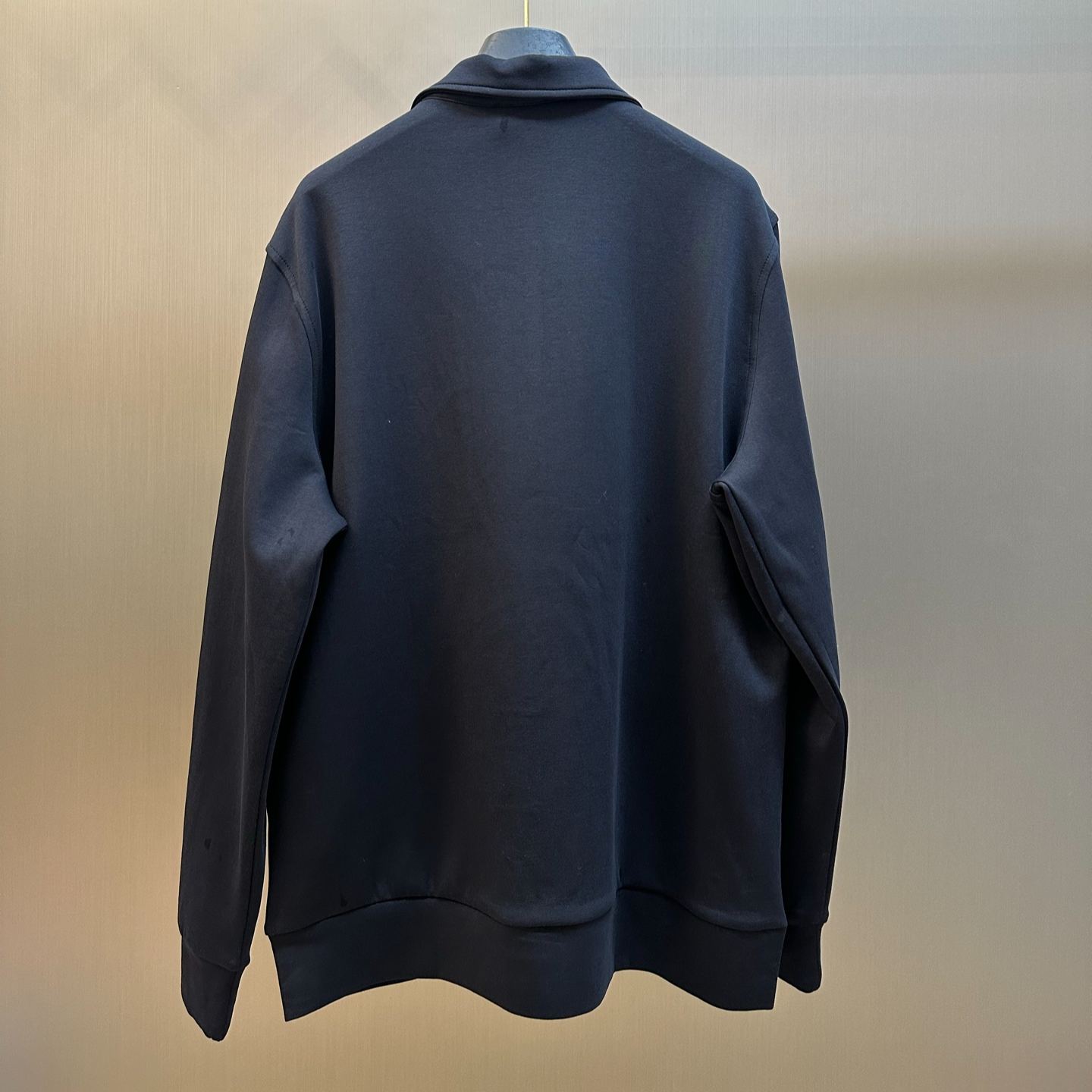 Moncler Men's Cotton-Blend Half-Zip Sweatshirt with Leather Logo Patch（L10918G0002589B5F779）