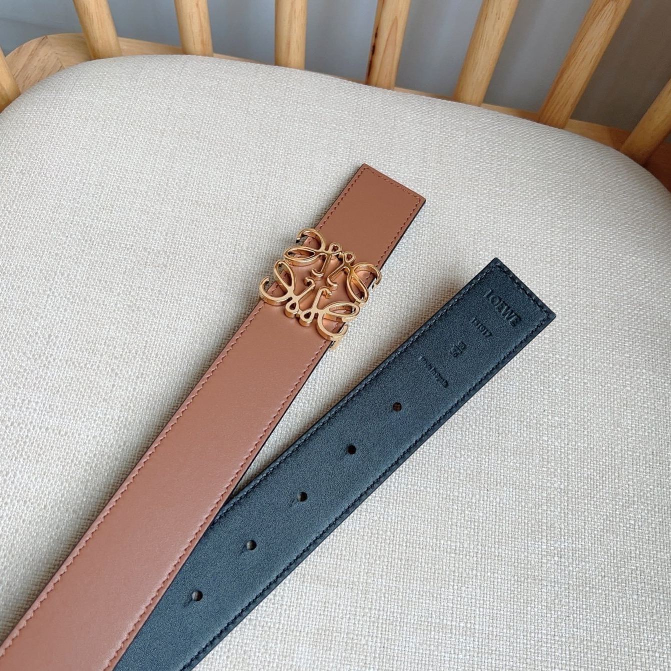 LOEWE Reversible Anagram Belt-3.5cm（E821Z26X031555）