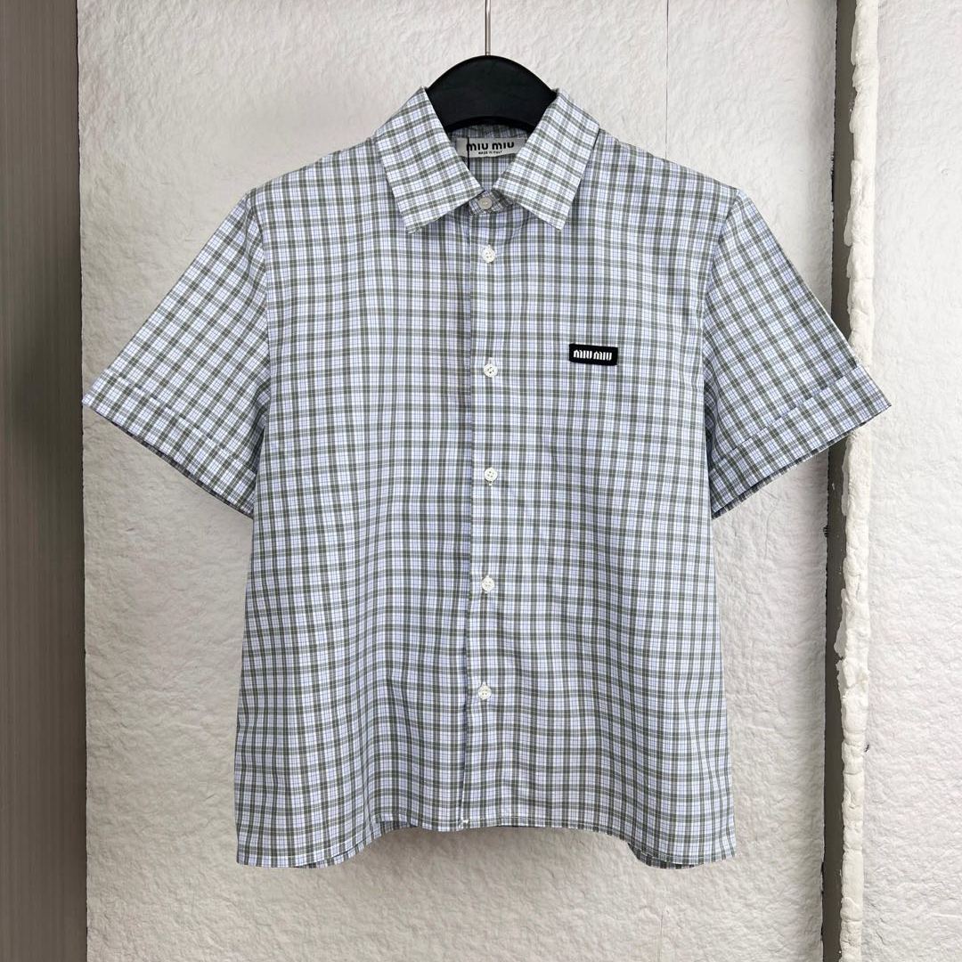 Miu Miu Checked Poplin Shirt（MK1959_196L_F073K_S_OOO）