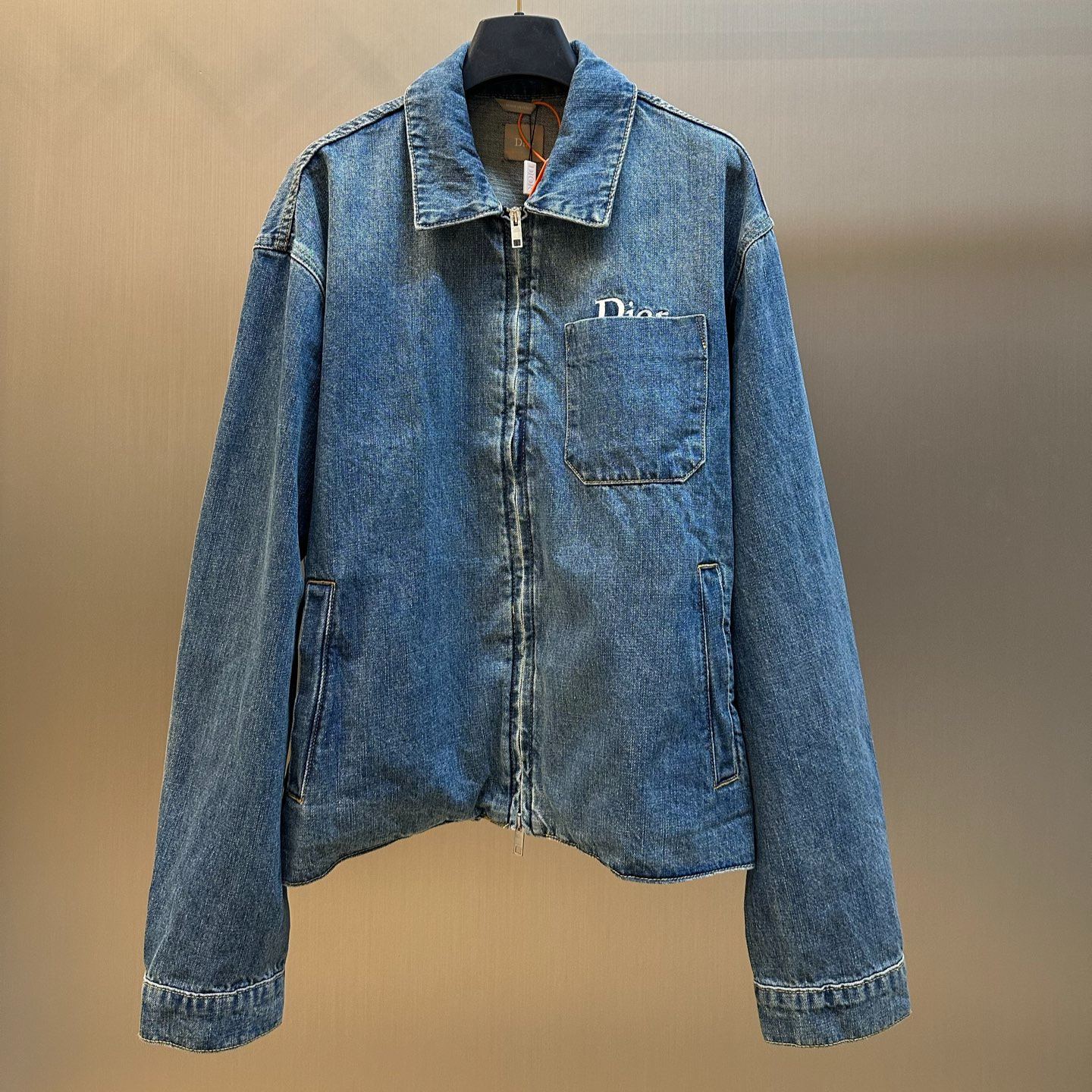 Dior Zipped Jacket Blue Cotton Twill （683D487A3062_C580）
